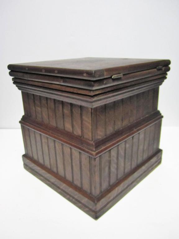 Column Architecture Square Wood Pedestal Side Table For Sale at 1stdibs