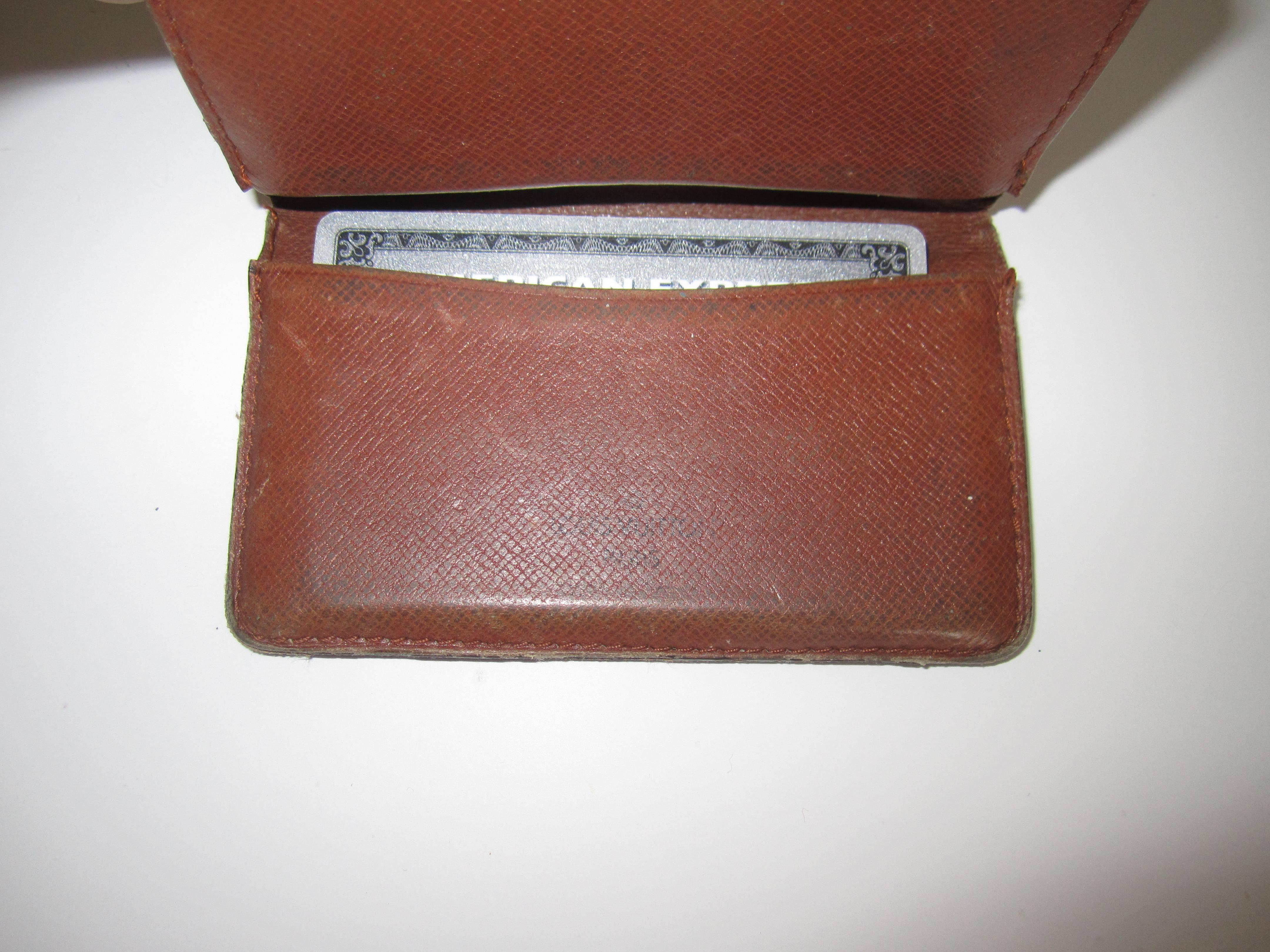 LV Louis Vuitton Vintage Card Holder Case In Fair Condition In New York, NY
