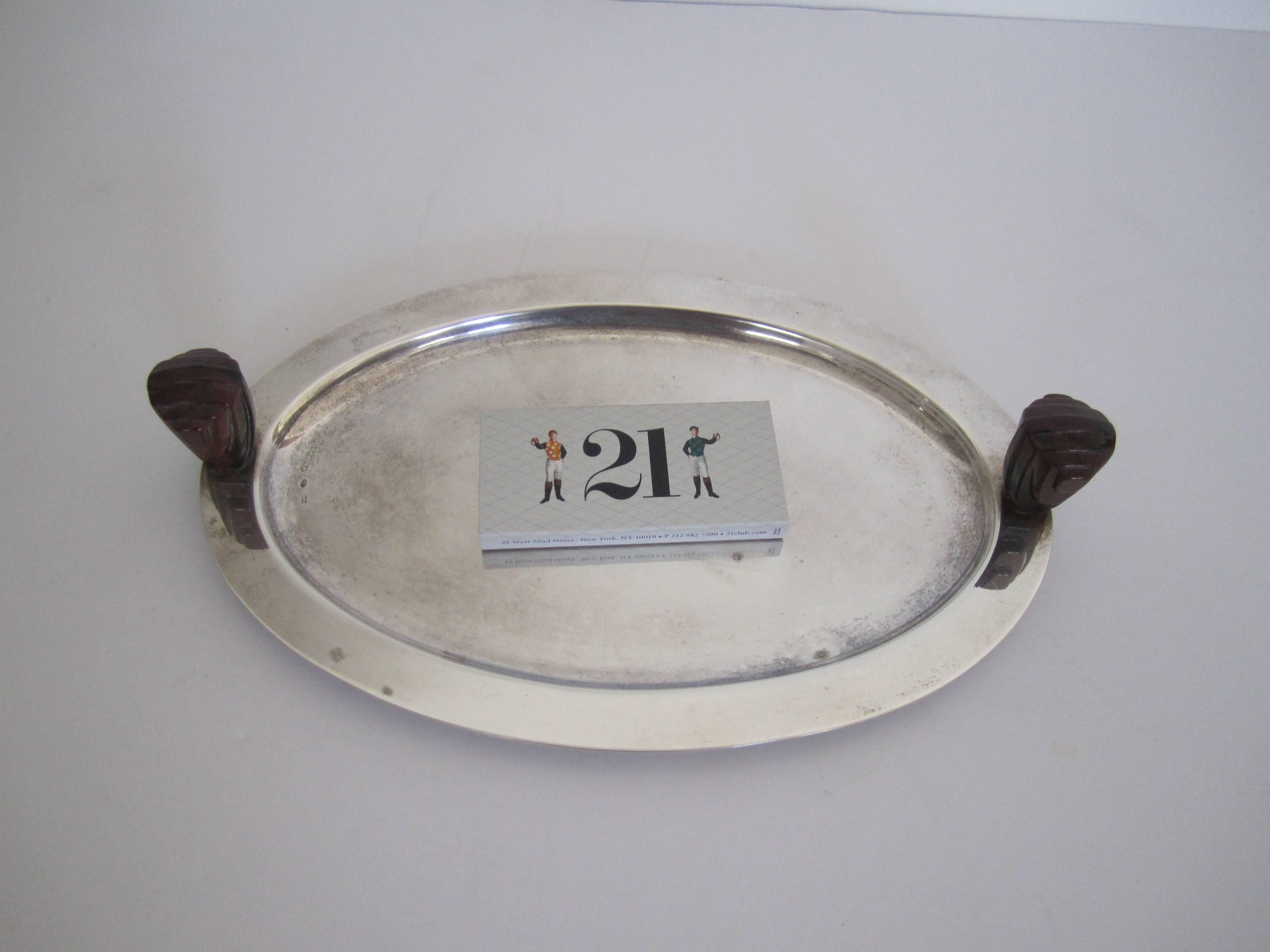 Vintage Silver Art Deco Serving or Vanity Tray, France 3