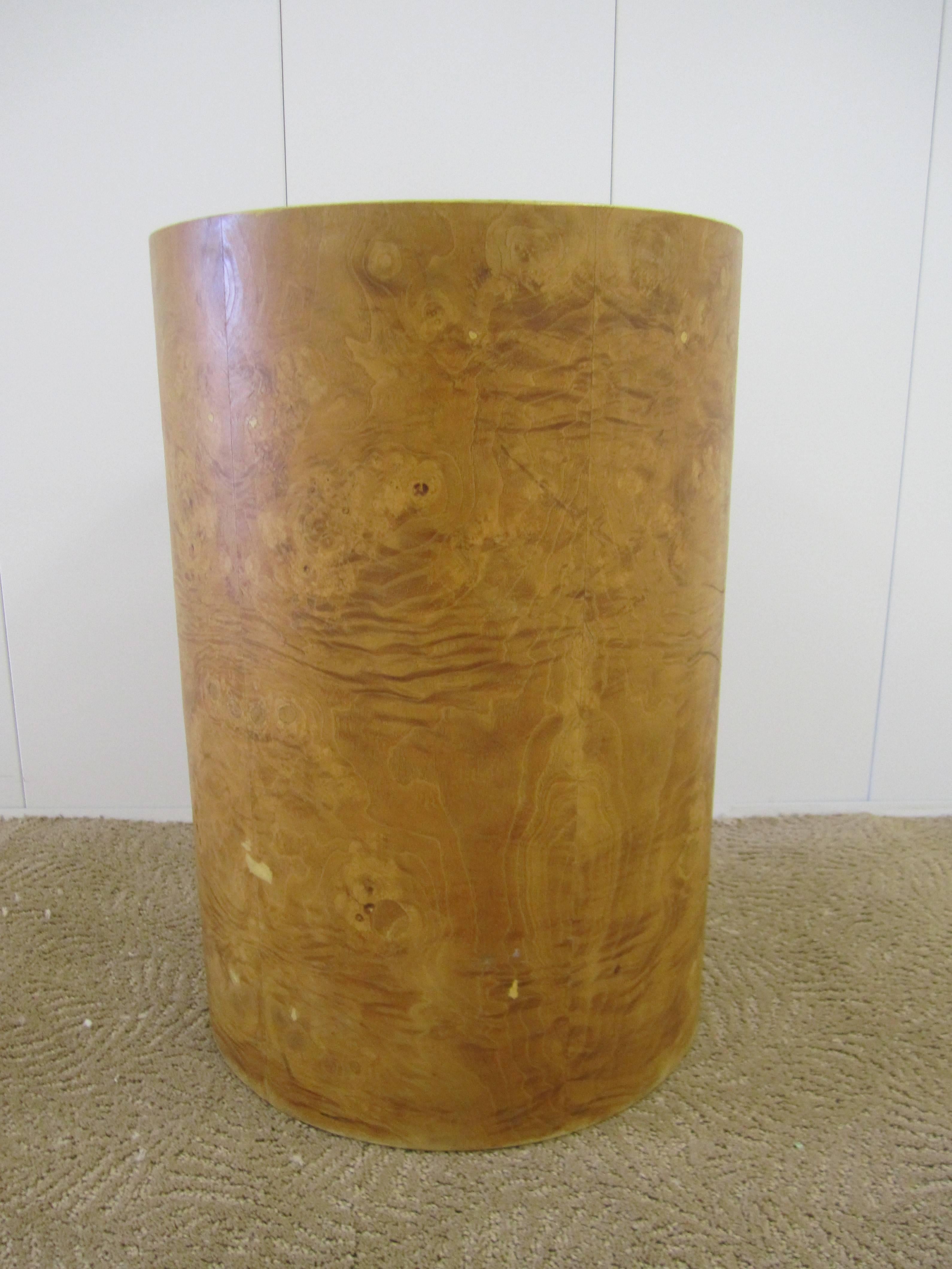 round burl wood side table