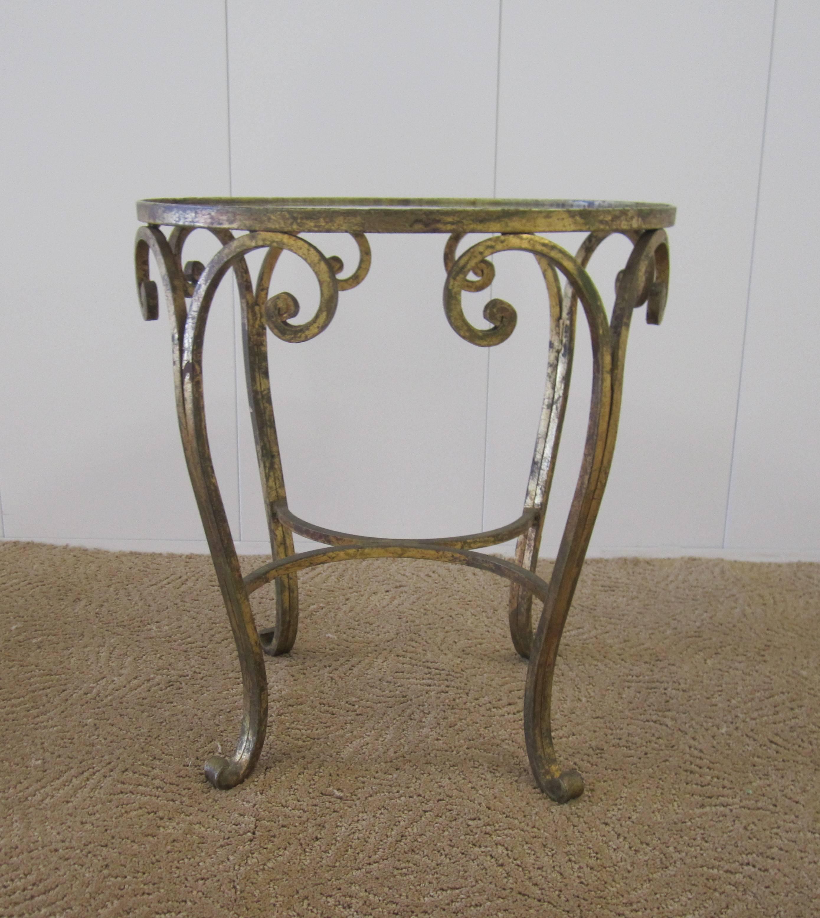 Gold Gilt and Glass Mirror Top Side or Drinks Table In Good Condition In New York, NY