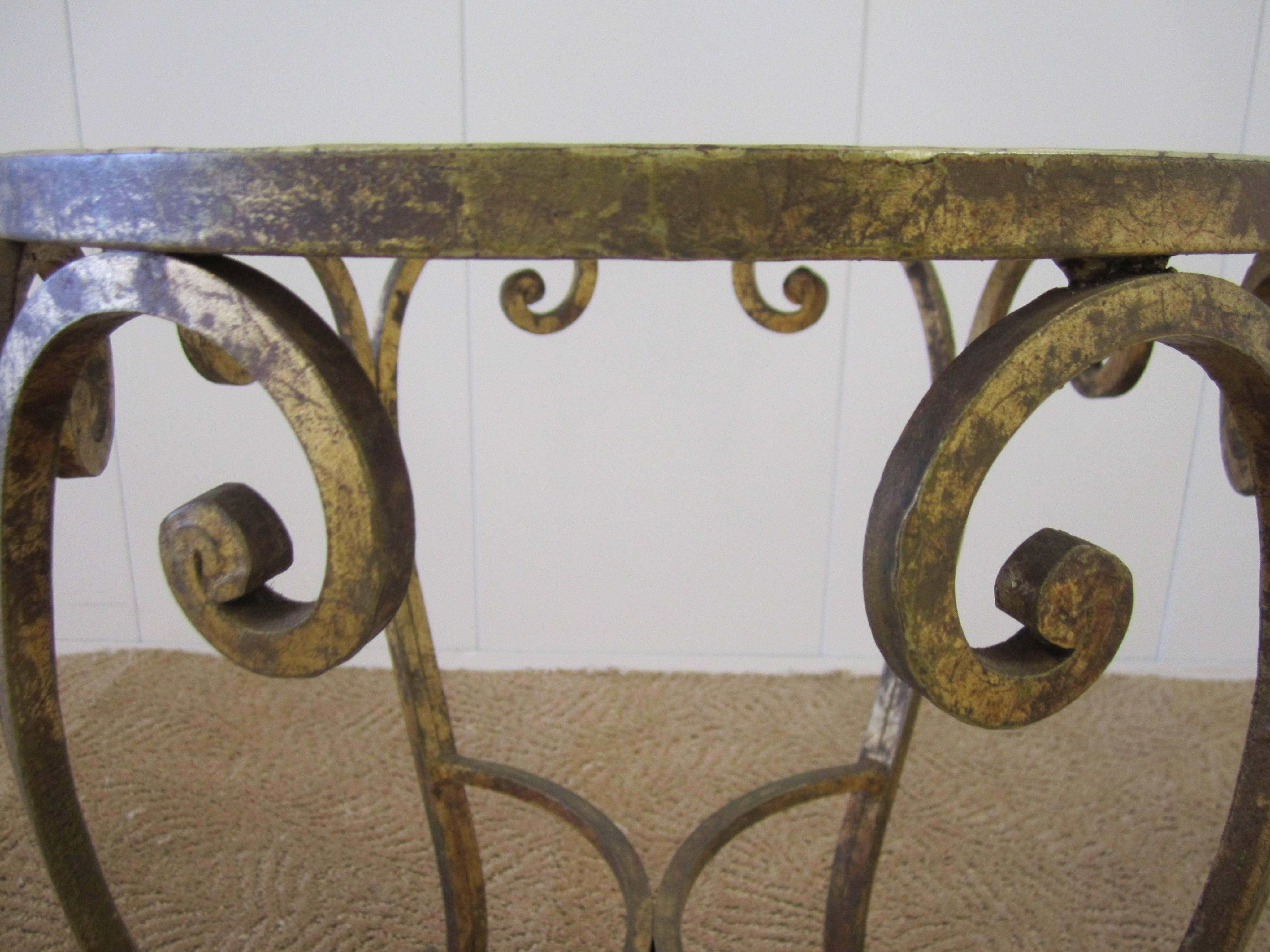 Gold Gilt and Glass Mirror Top Side or Drinks Table 3