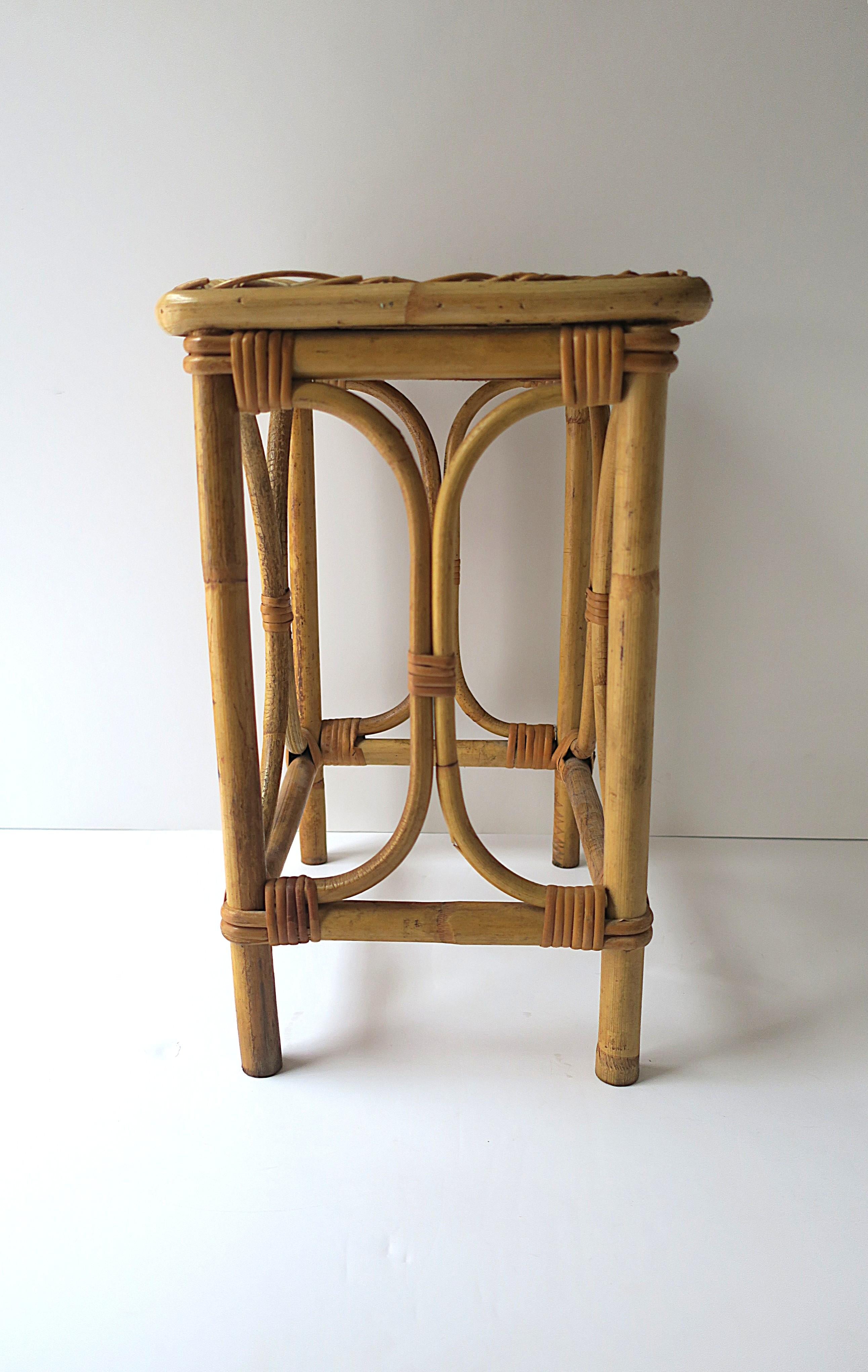 Wicker Rattan Side Drinks Table For Sale 4