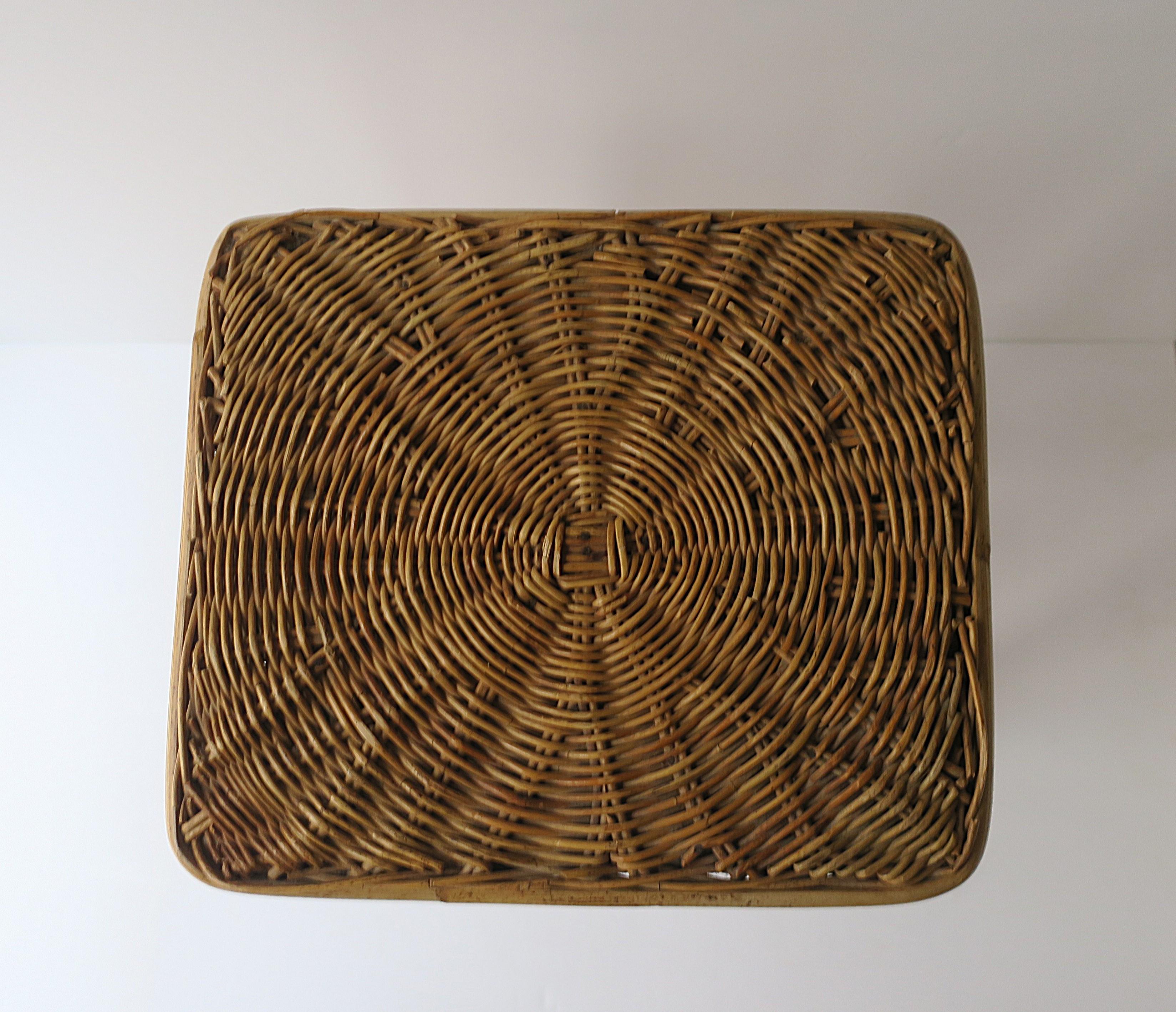 Wicker Rattan Side Drinks Table For Sale 8