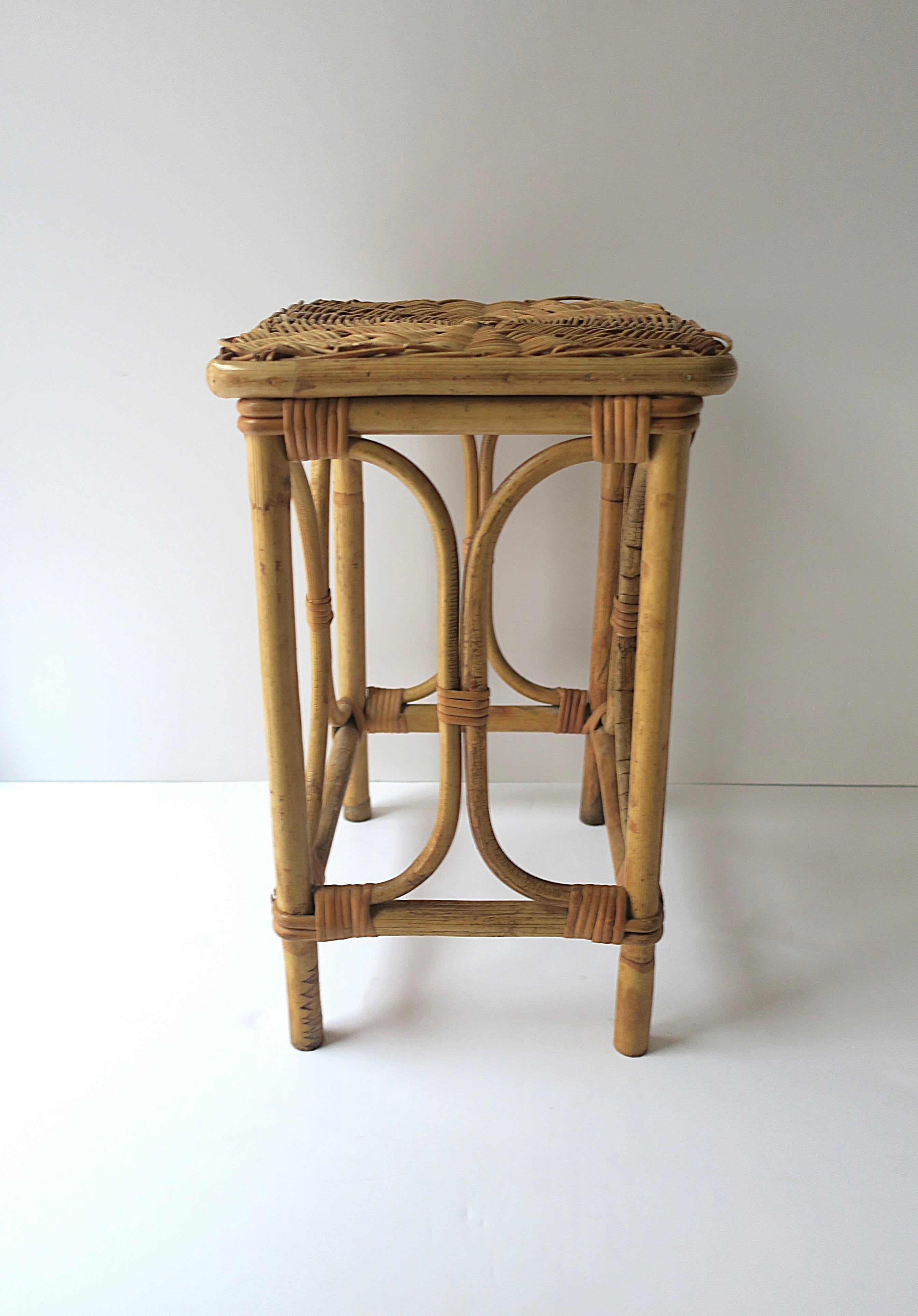 Wicker Rattan Side Drinks Table For Sale 7
