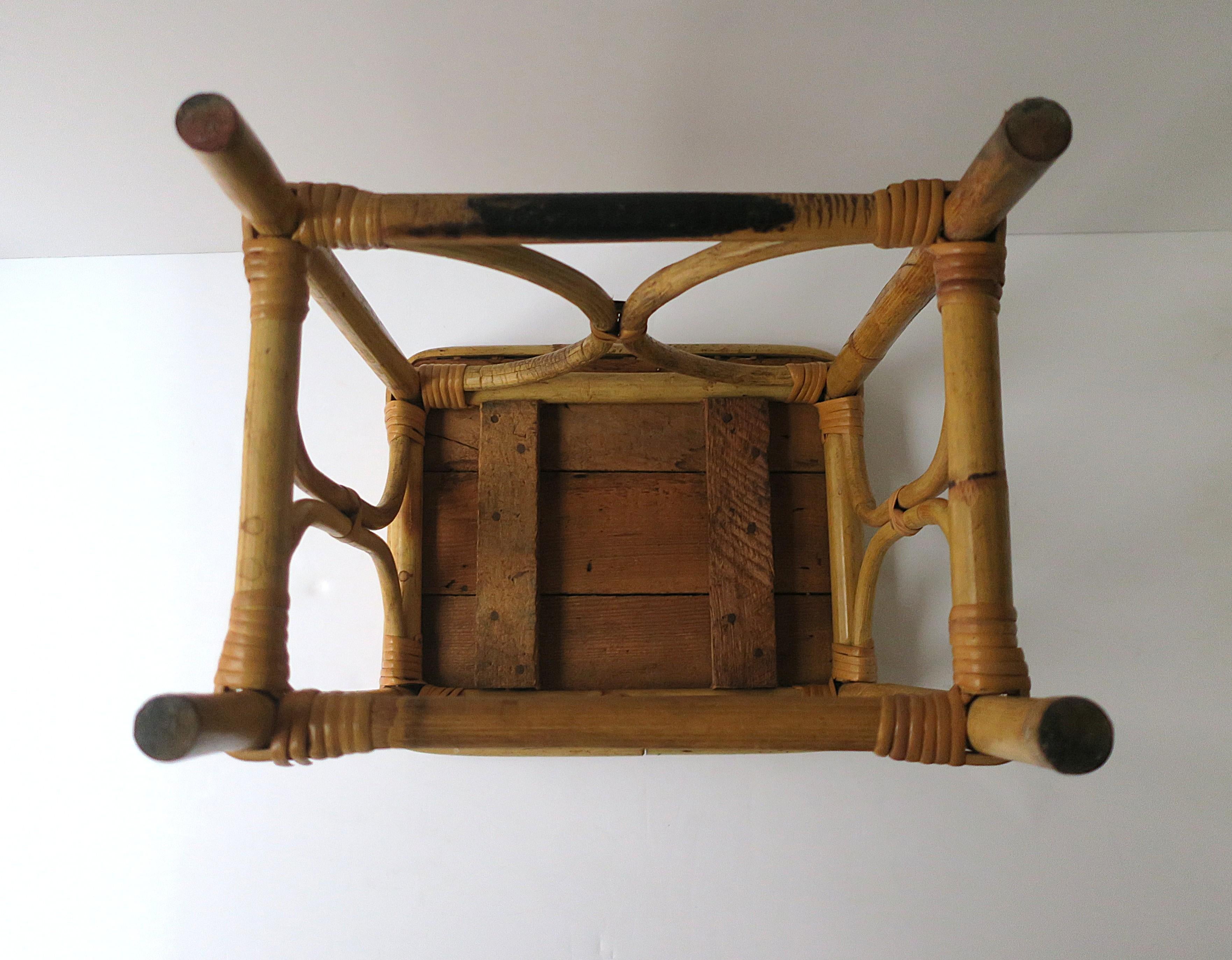 Wicker Rattan Side Drinks Table For Sale 9