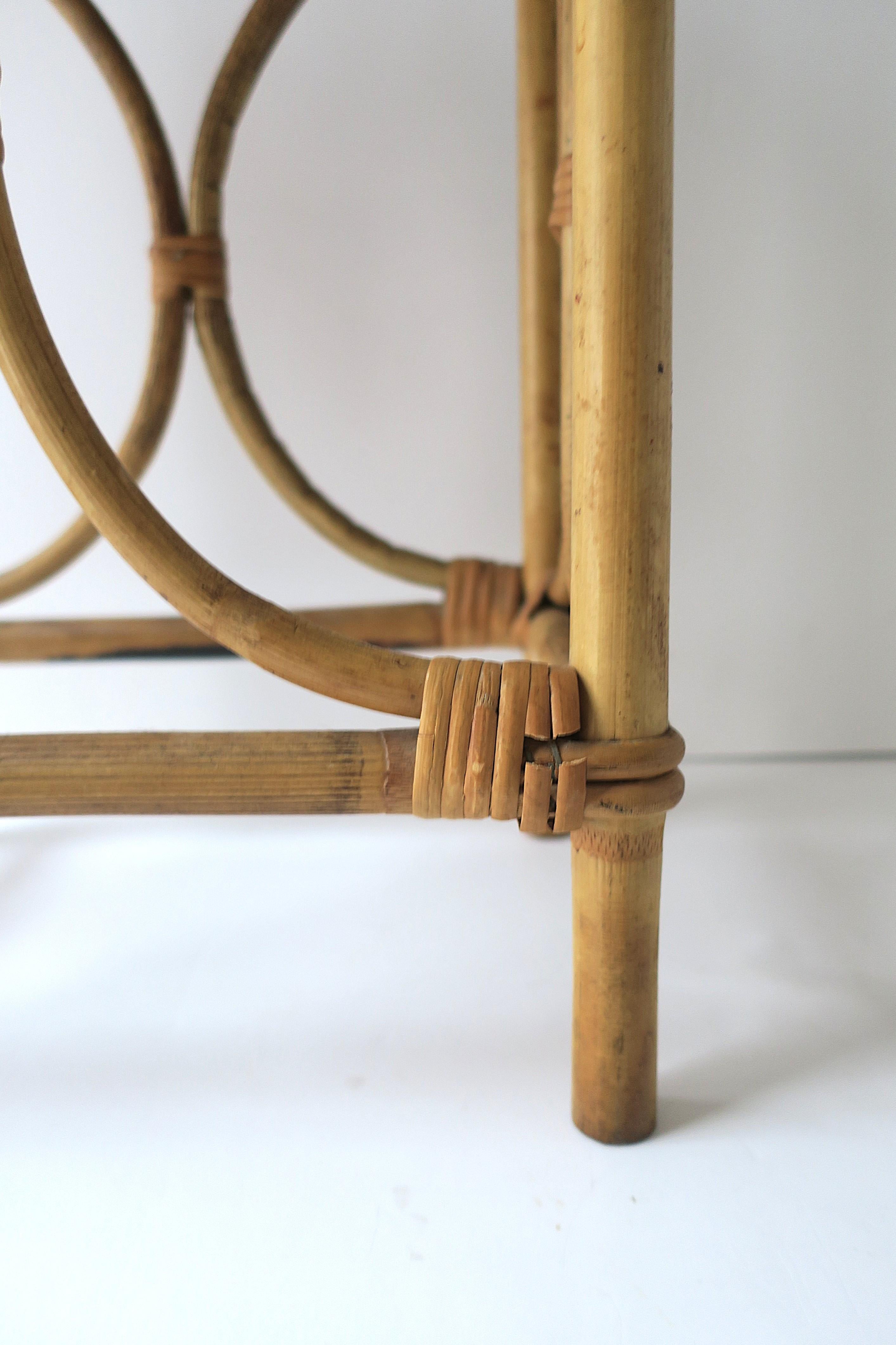 Wicker Rattan Side Drinks Table For Sale 6