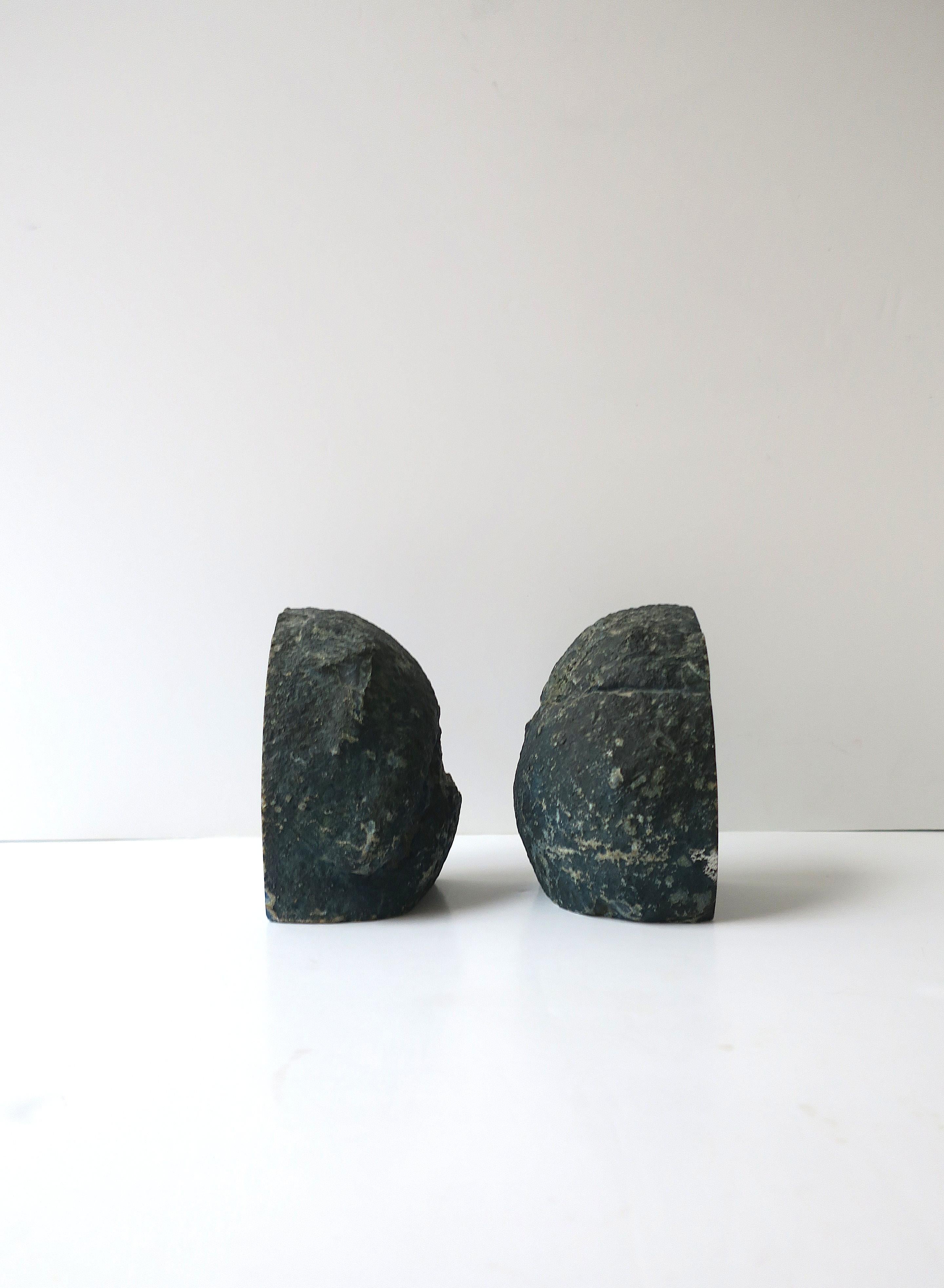 Sujetalibros o Objetos Decorativos de Ágata Azul y Ónice, Pareja en venta 3