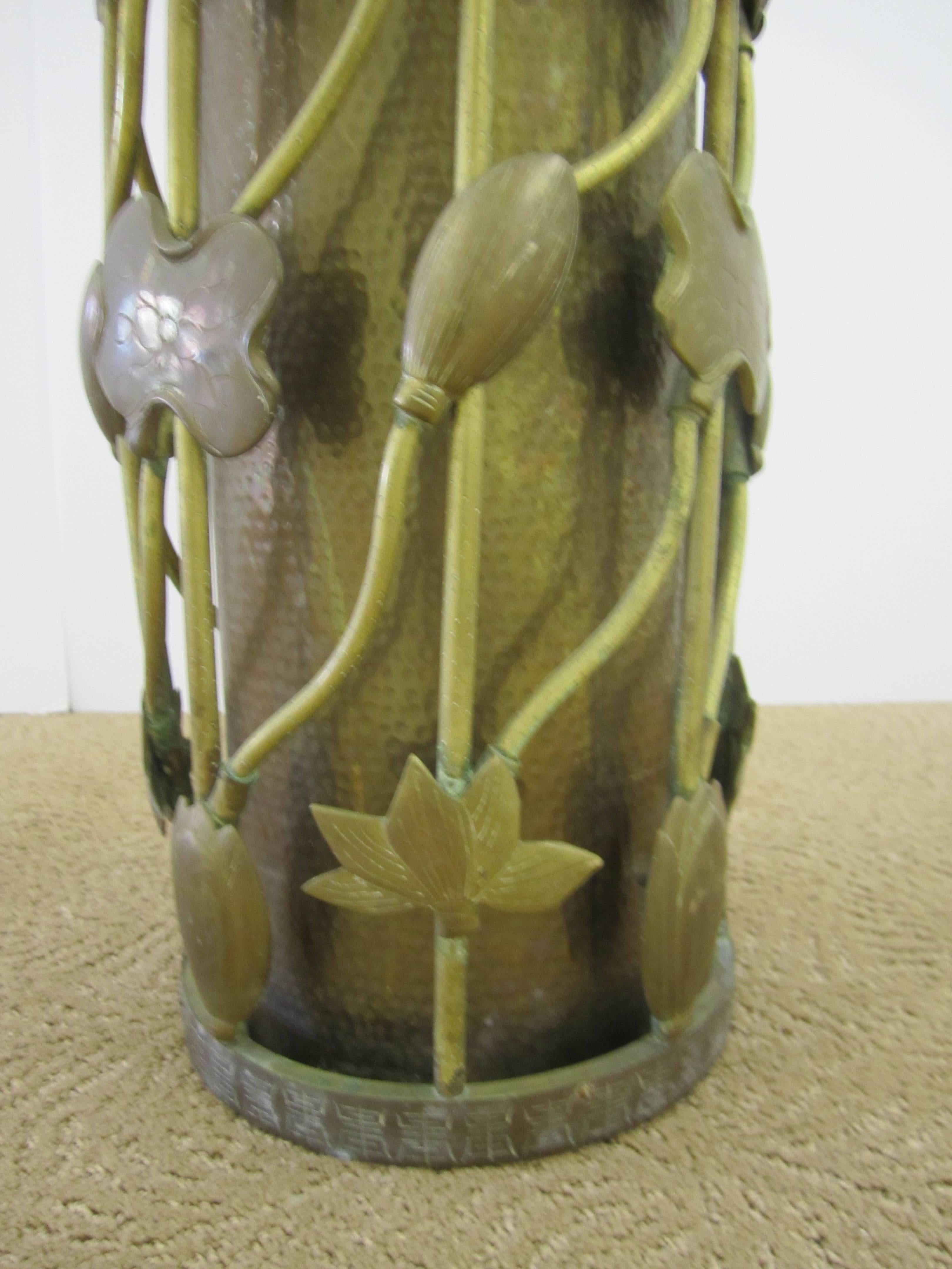 Brass Umbrella Stand in the Art Nouveau or Organic Modern Style 3