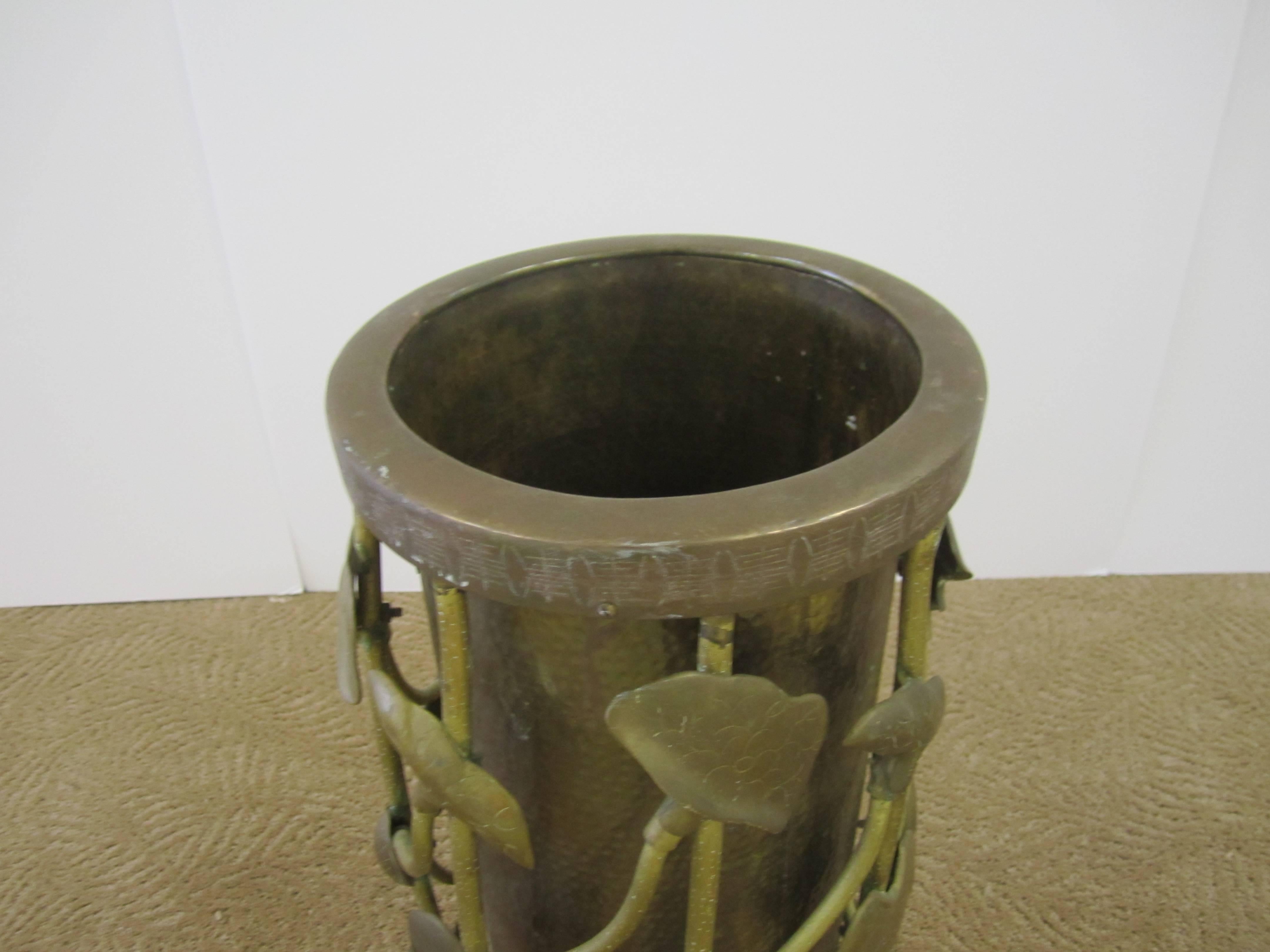 Brass Umbrella Stand in the Art Nouveau or Organic Modern Style 2