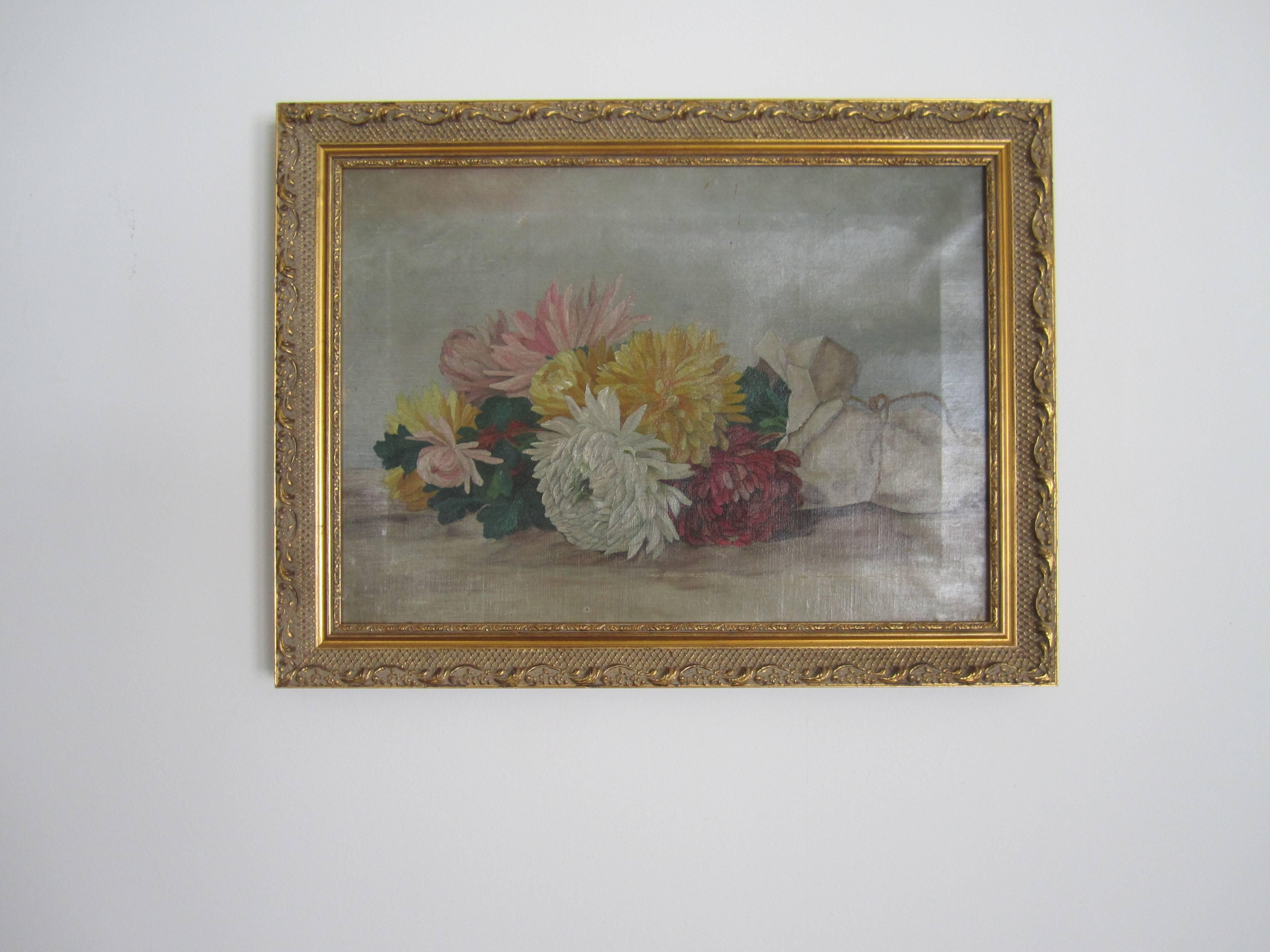 Unknown Colorful Still Life Floral Painting For Sale