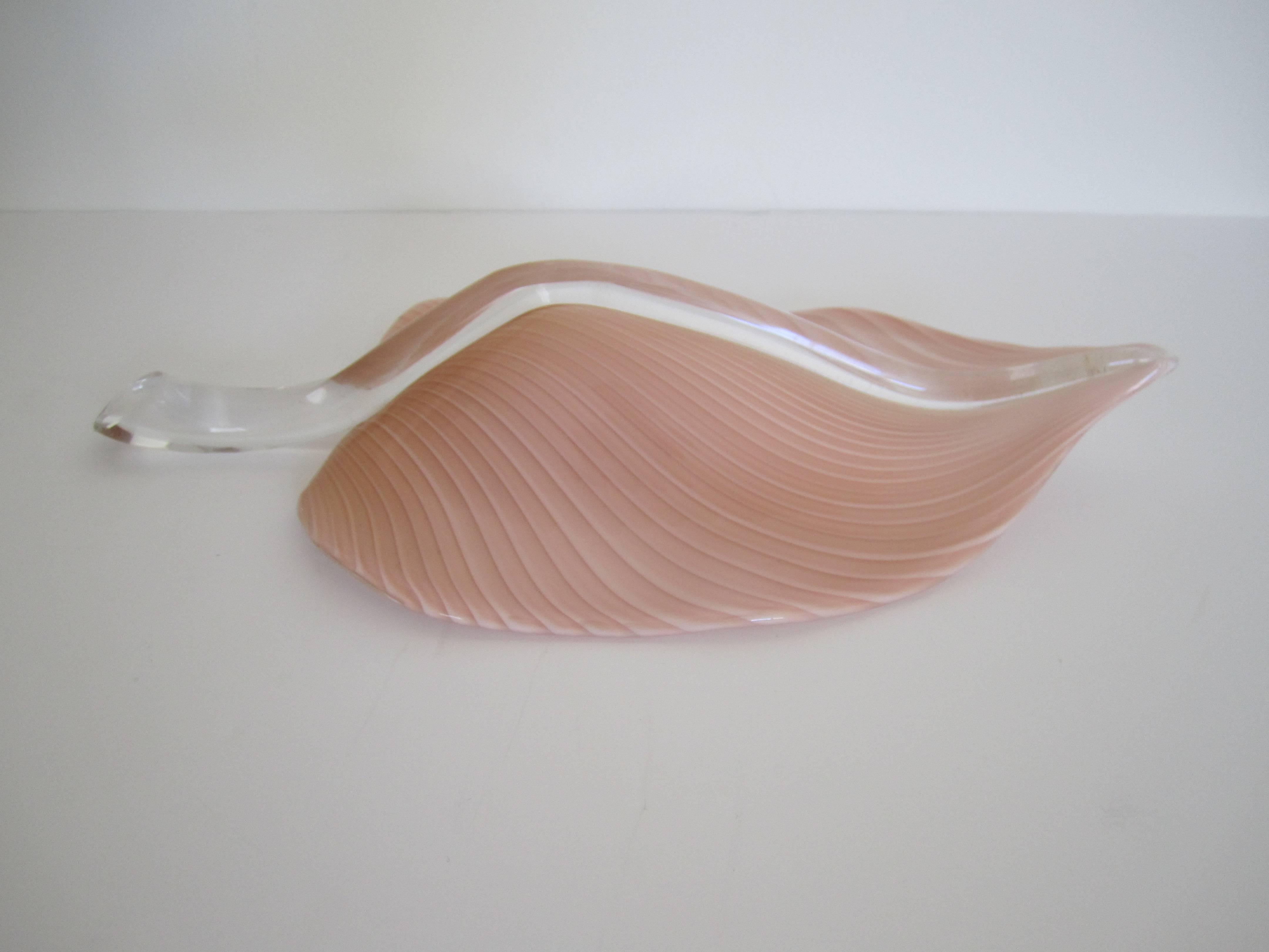 Modern Italian Murano Decorative Art Glass Leaf 1