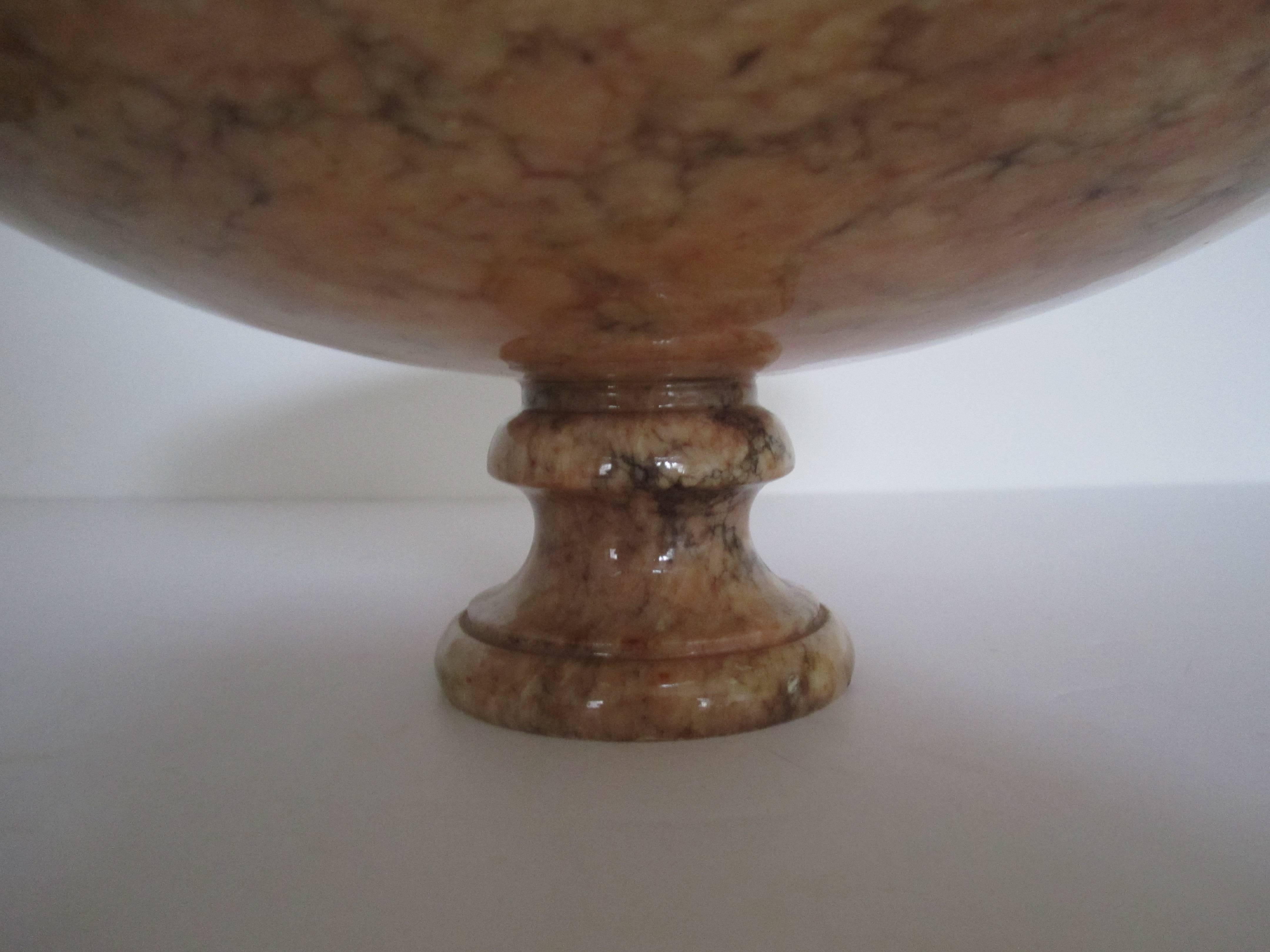 Vintage Alabaster Tazza Centerpiece with Marble and Onyx Egg Sculptures 3