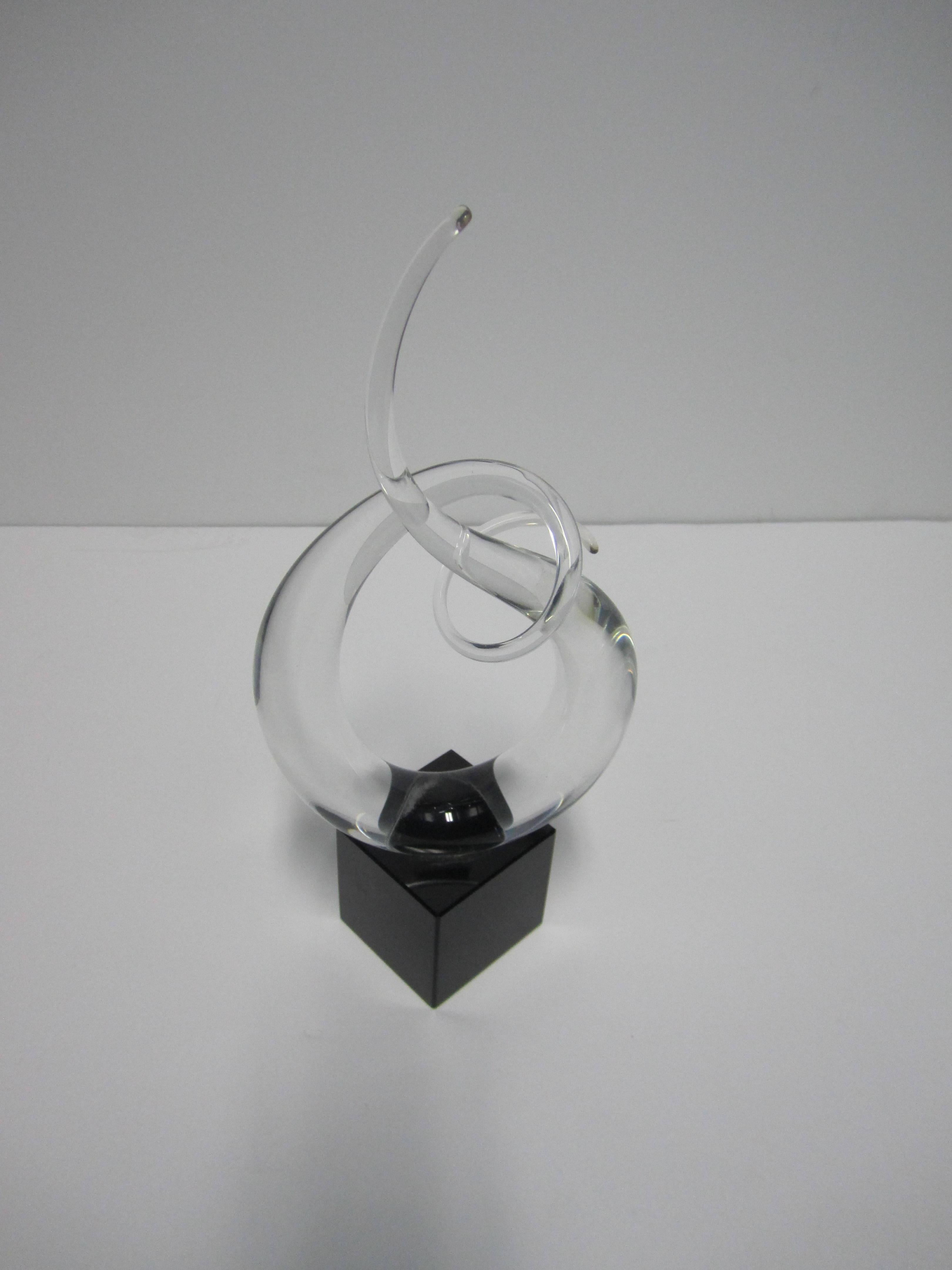 black glass sculpture