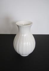 Vintage Scandinavian Modern White Fluted Vase, Denmark