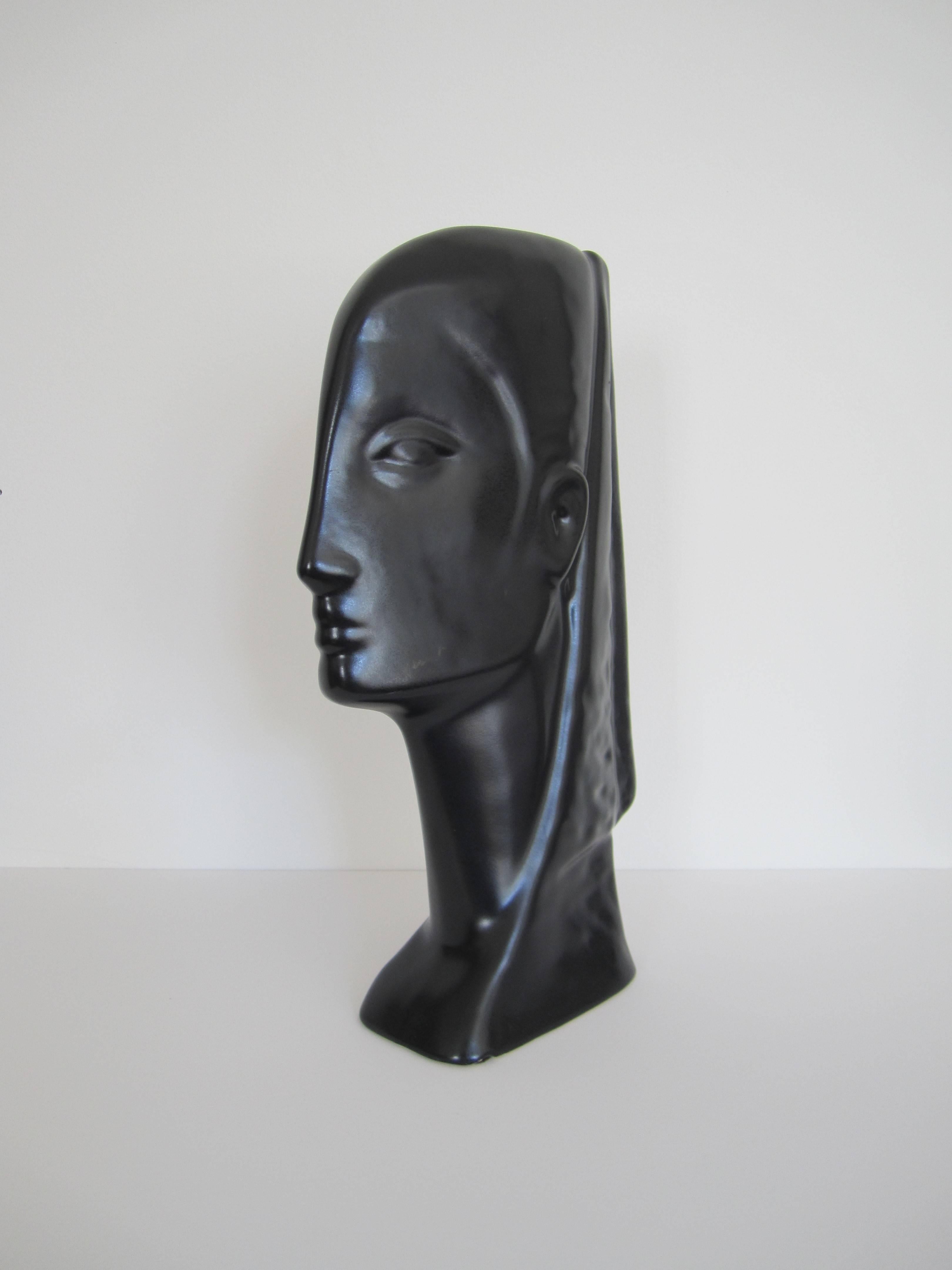 20th Century Female Face Bust Sculpture  For Sale