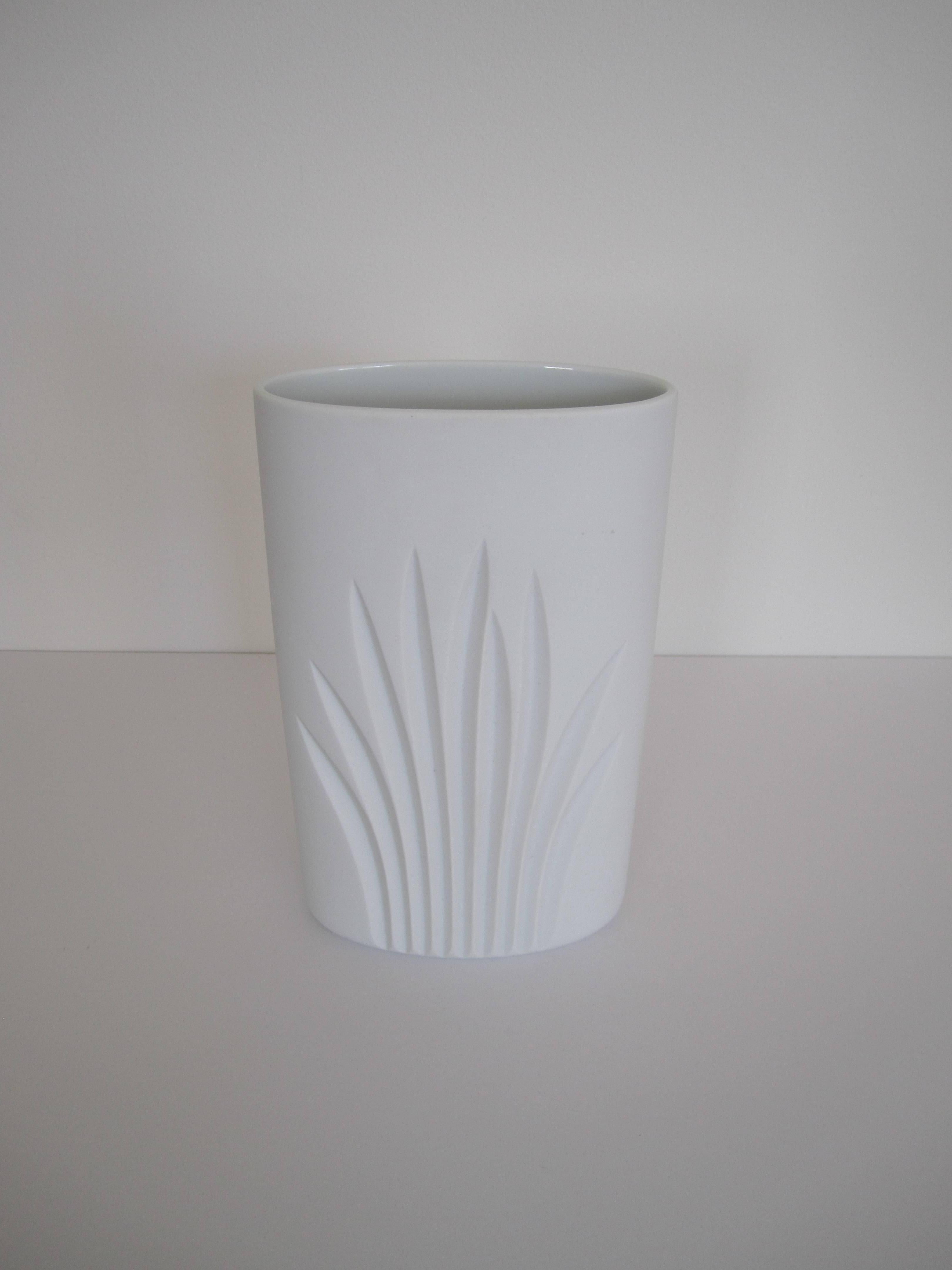 Organic Modern German White Matte Porcelain Pottery Vase by Rosenthal