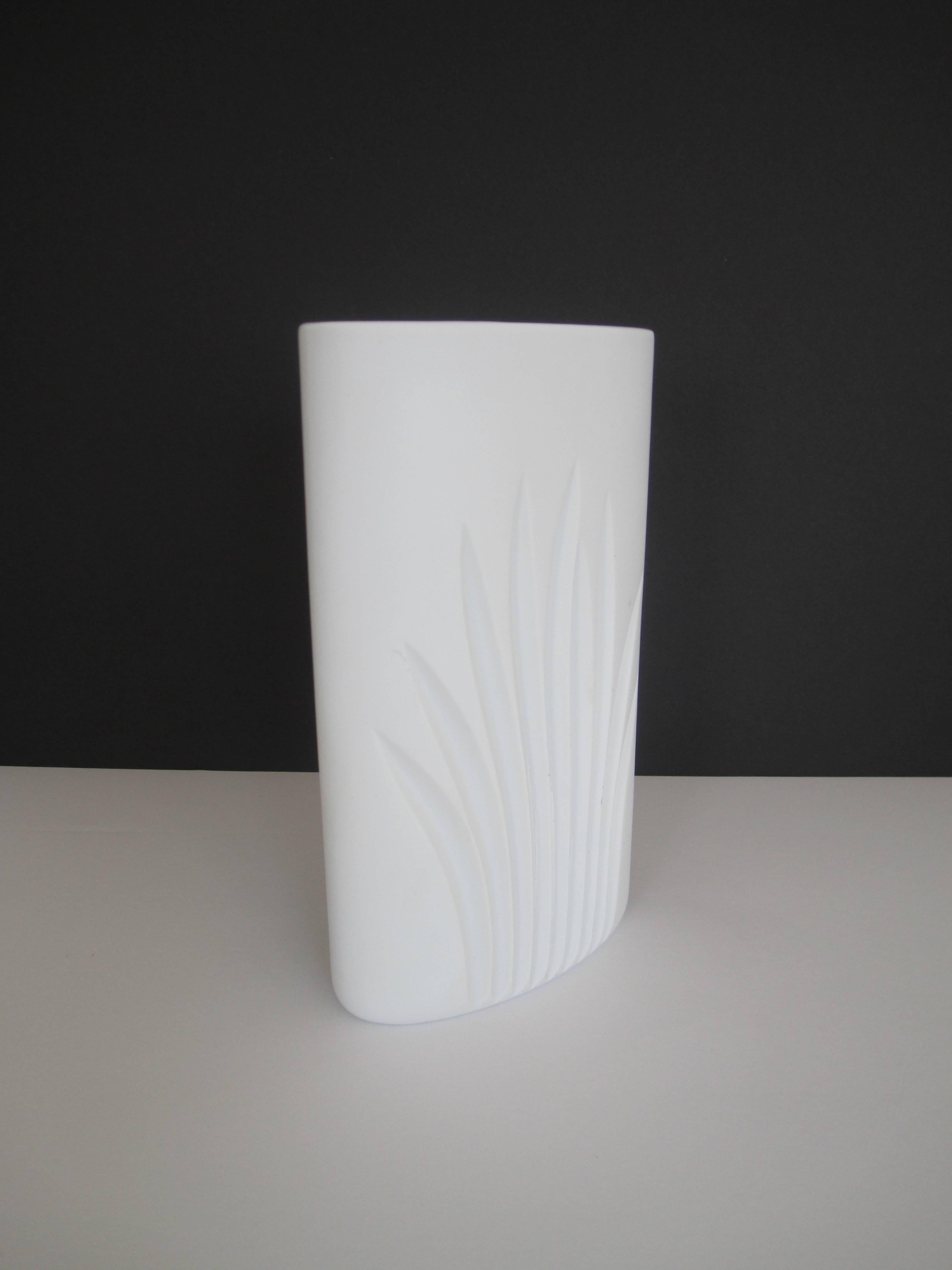 Unglazed German White Matte Porcelain Pottery Vase by Rosenthal