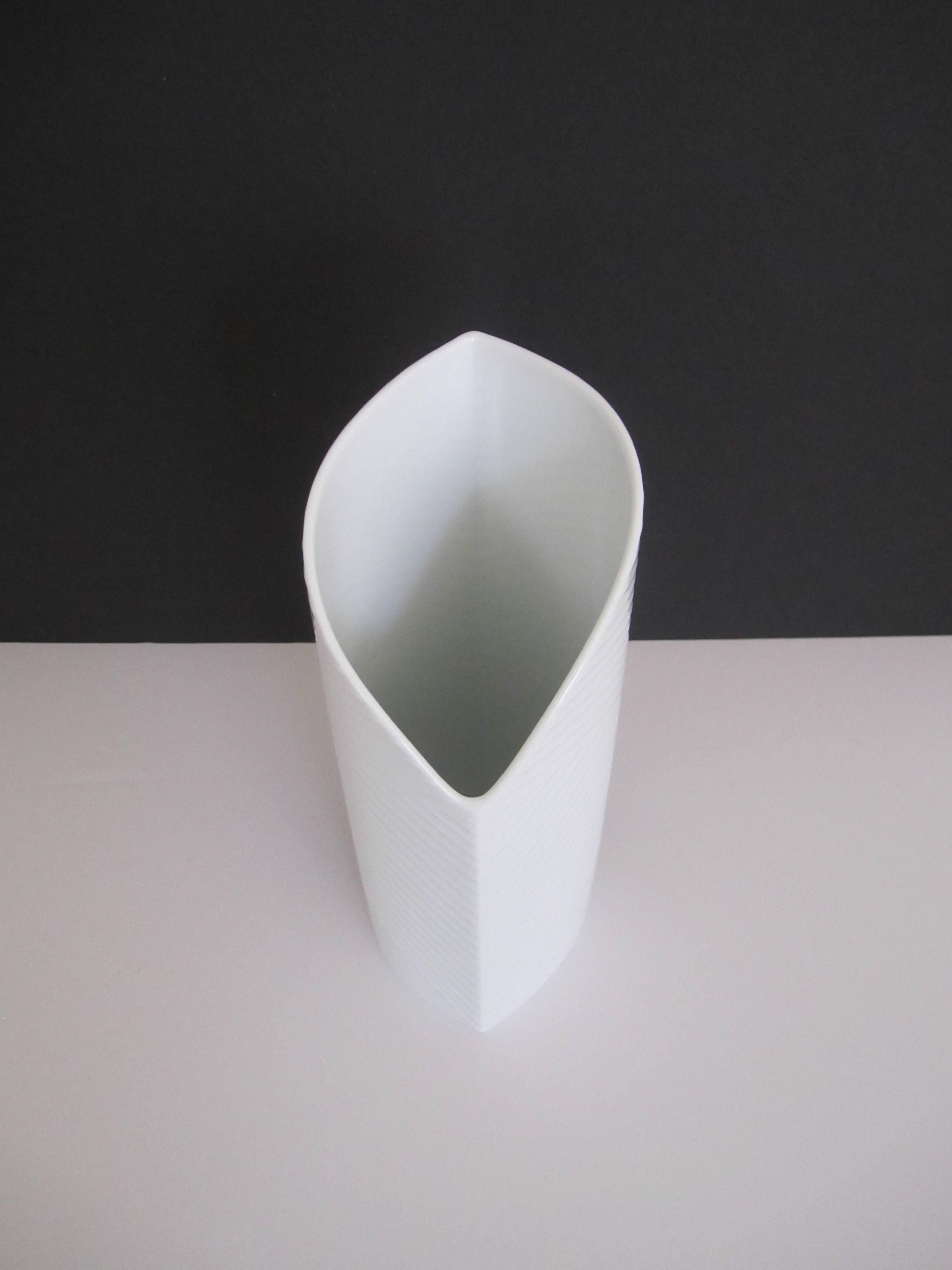 20th Century German White Porcelain Ceramic Vase, Germany For Sale