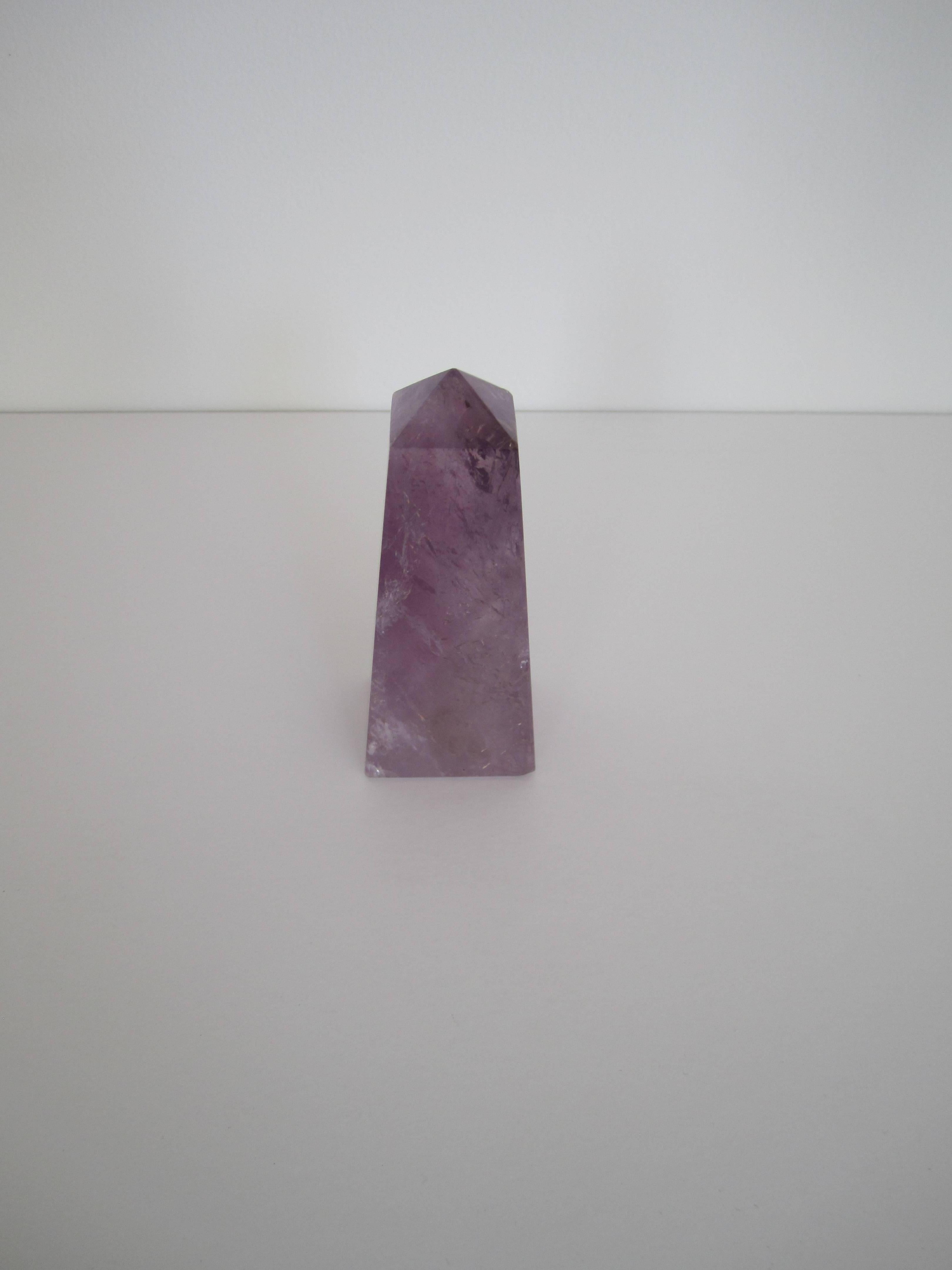 Modern Obelisk Sculpture in Purple Amethyst 