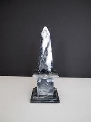 Modern Black and White Marble Obelisk, 1970s