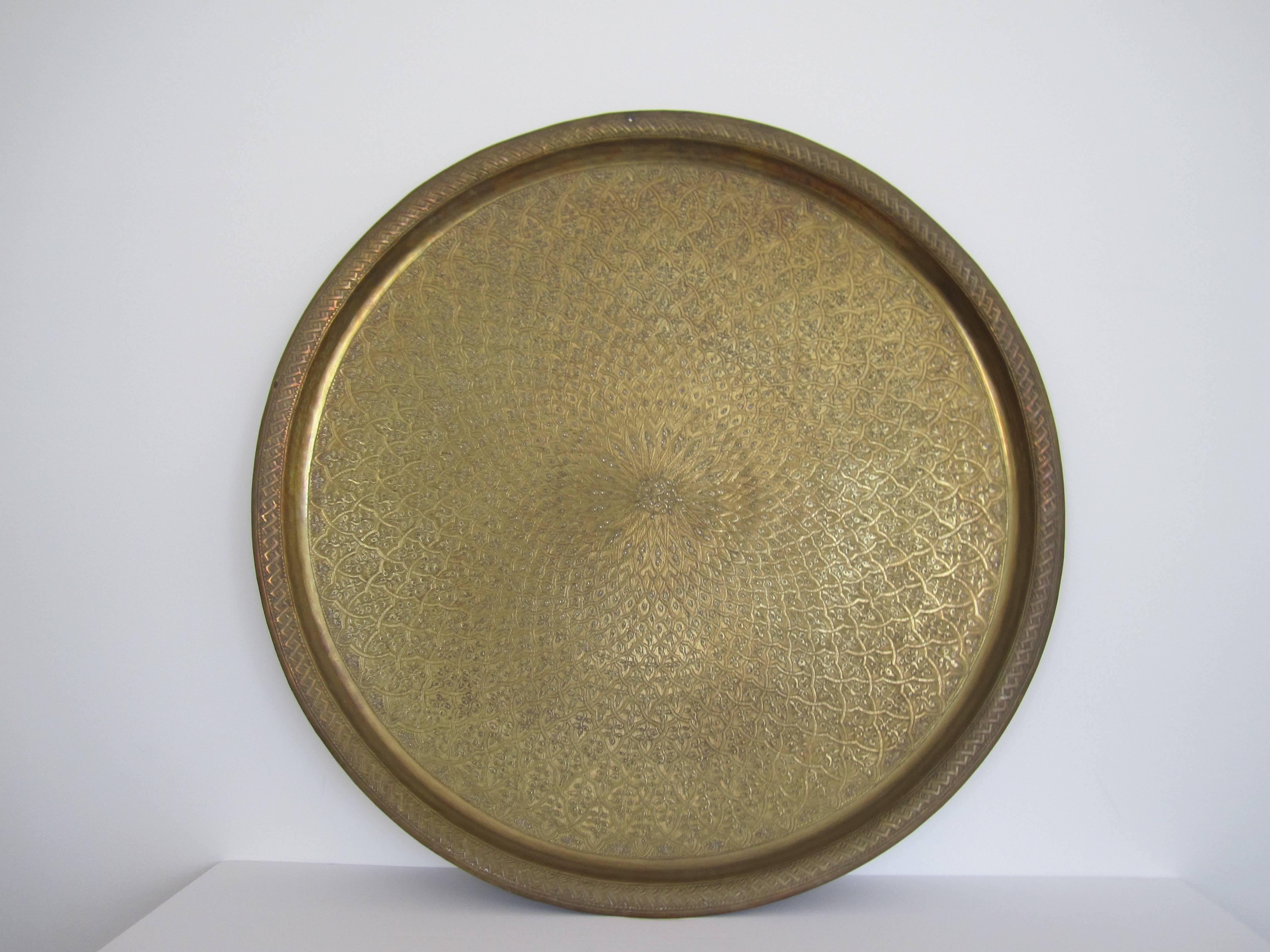 large brass serving tray