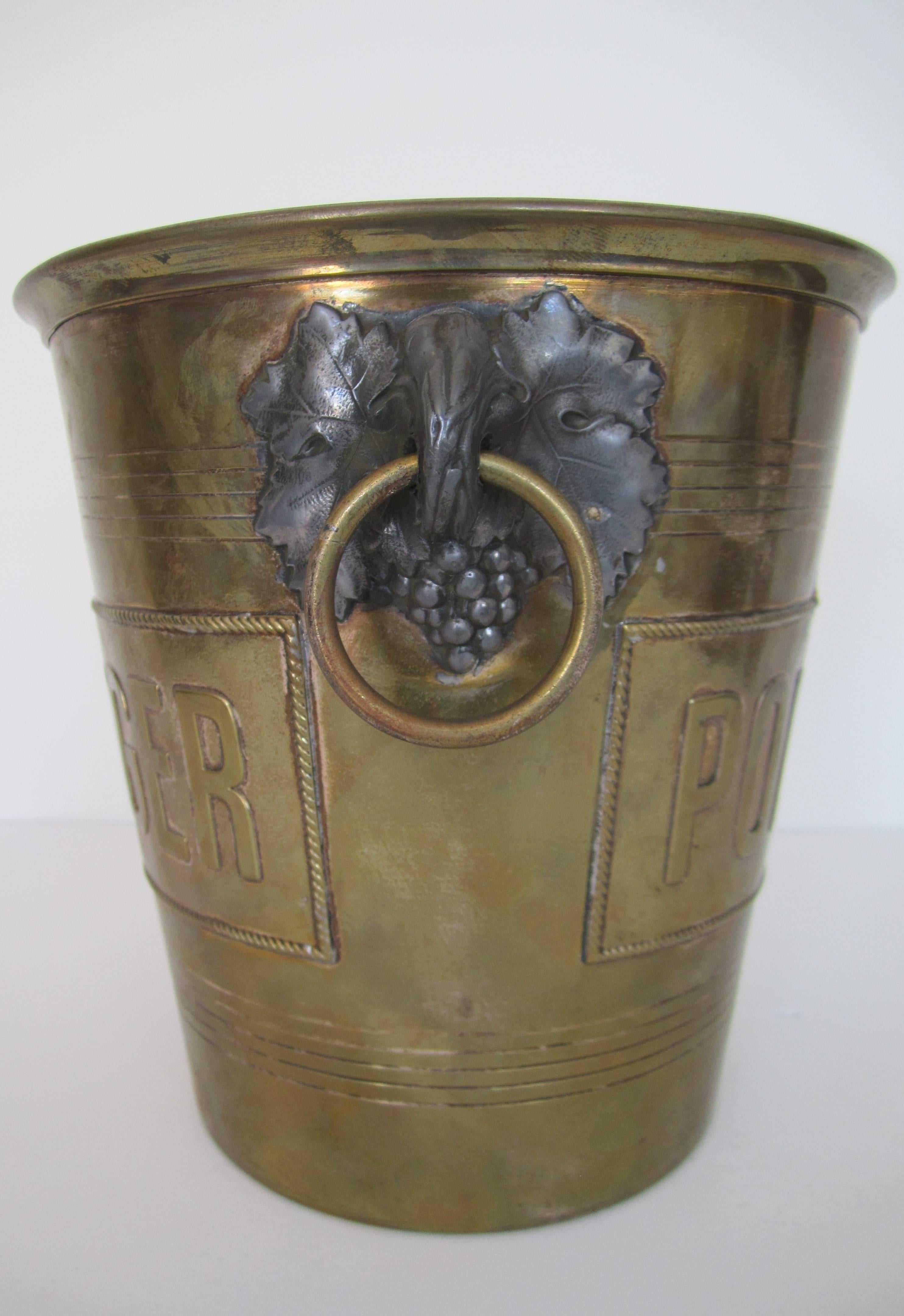 Vintage Brass 'Pol Roger' Champagne Ice Bucket, Paris In Excellent Condition In New York, NY