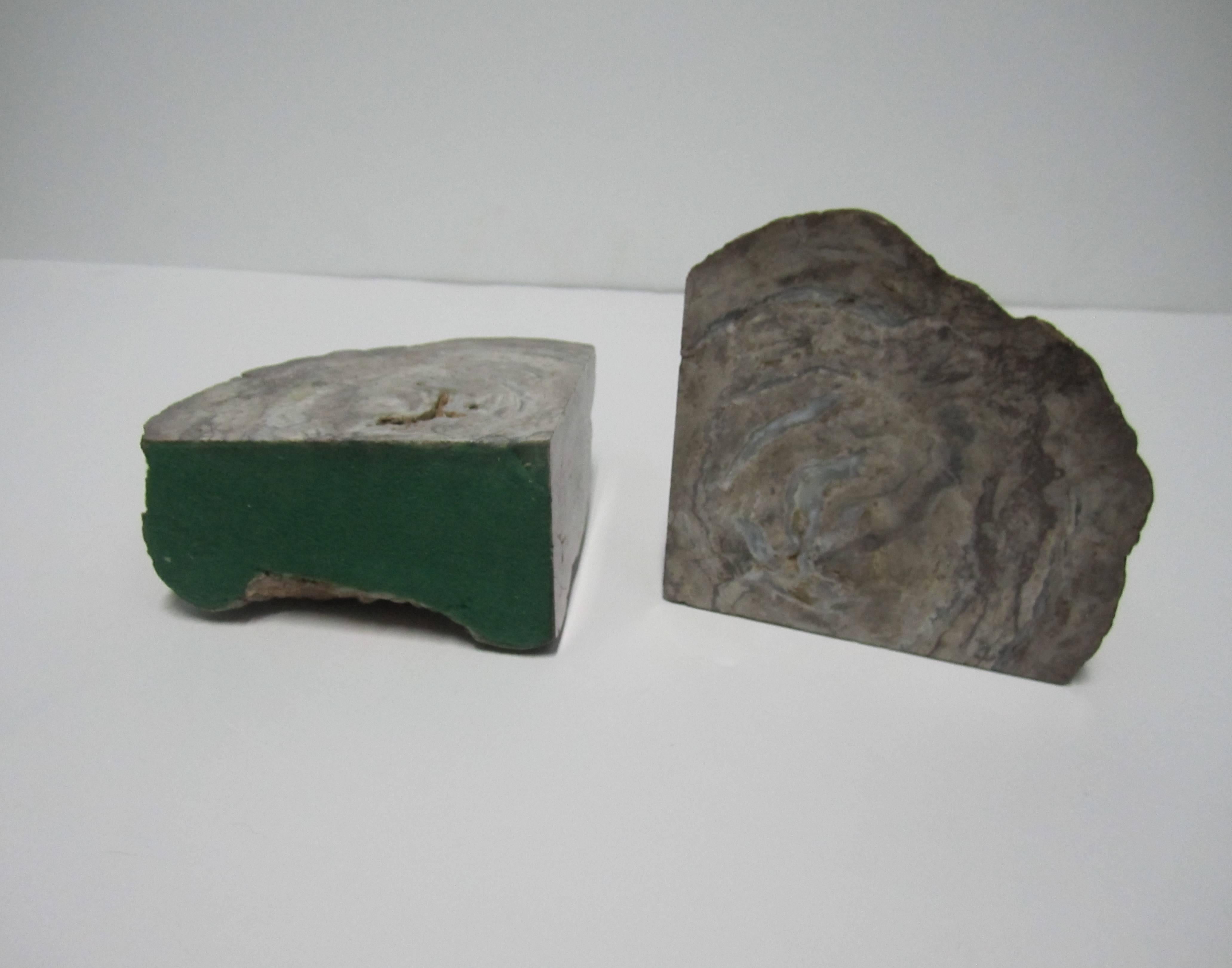 Pair of Vintage Grey Geode Bookends 3