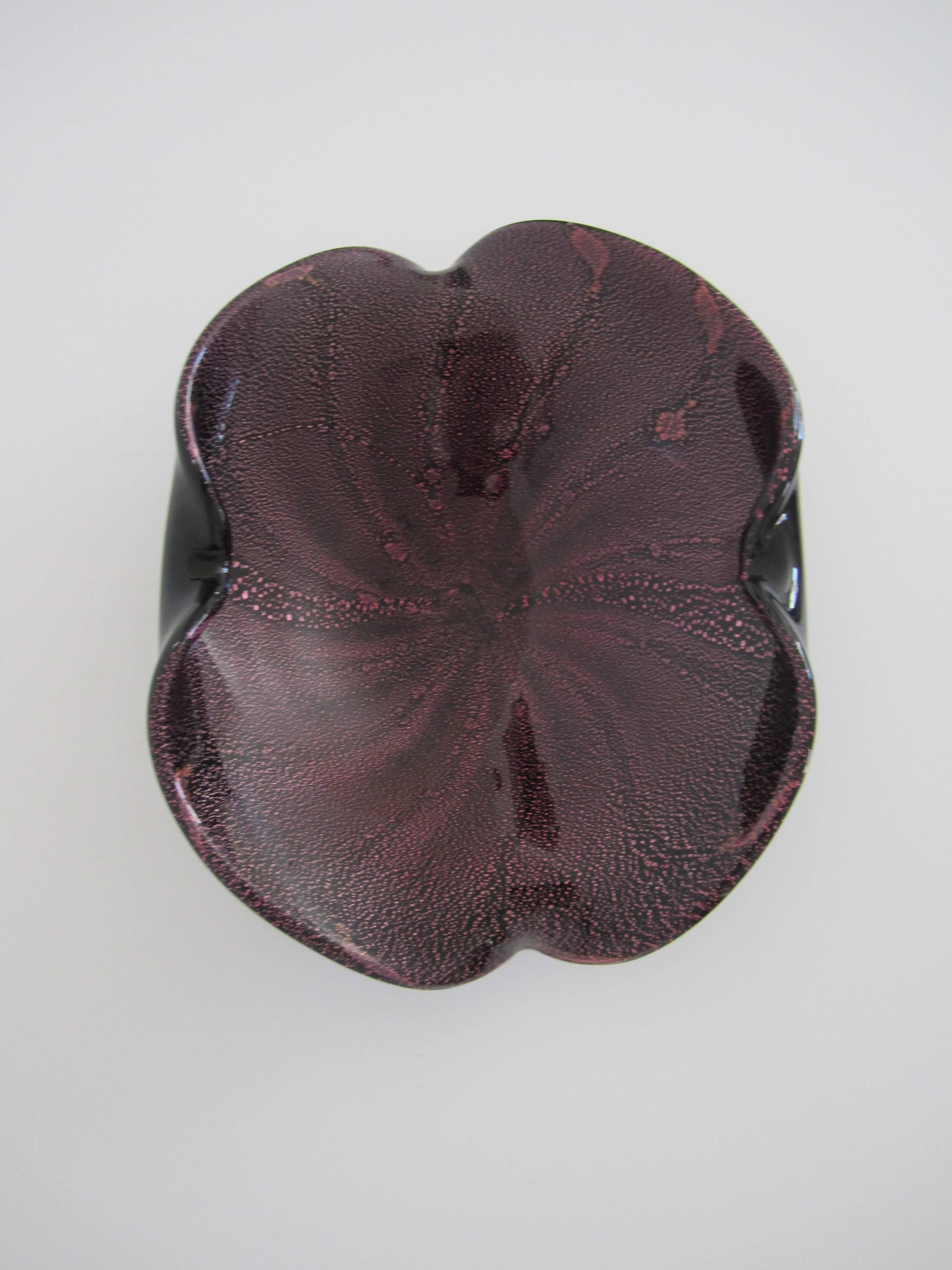 Mid-20th Century Italian Murano Purple and Black Art Glass Bowl