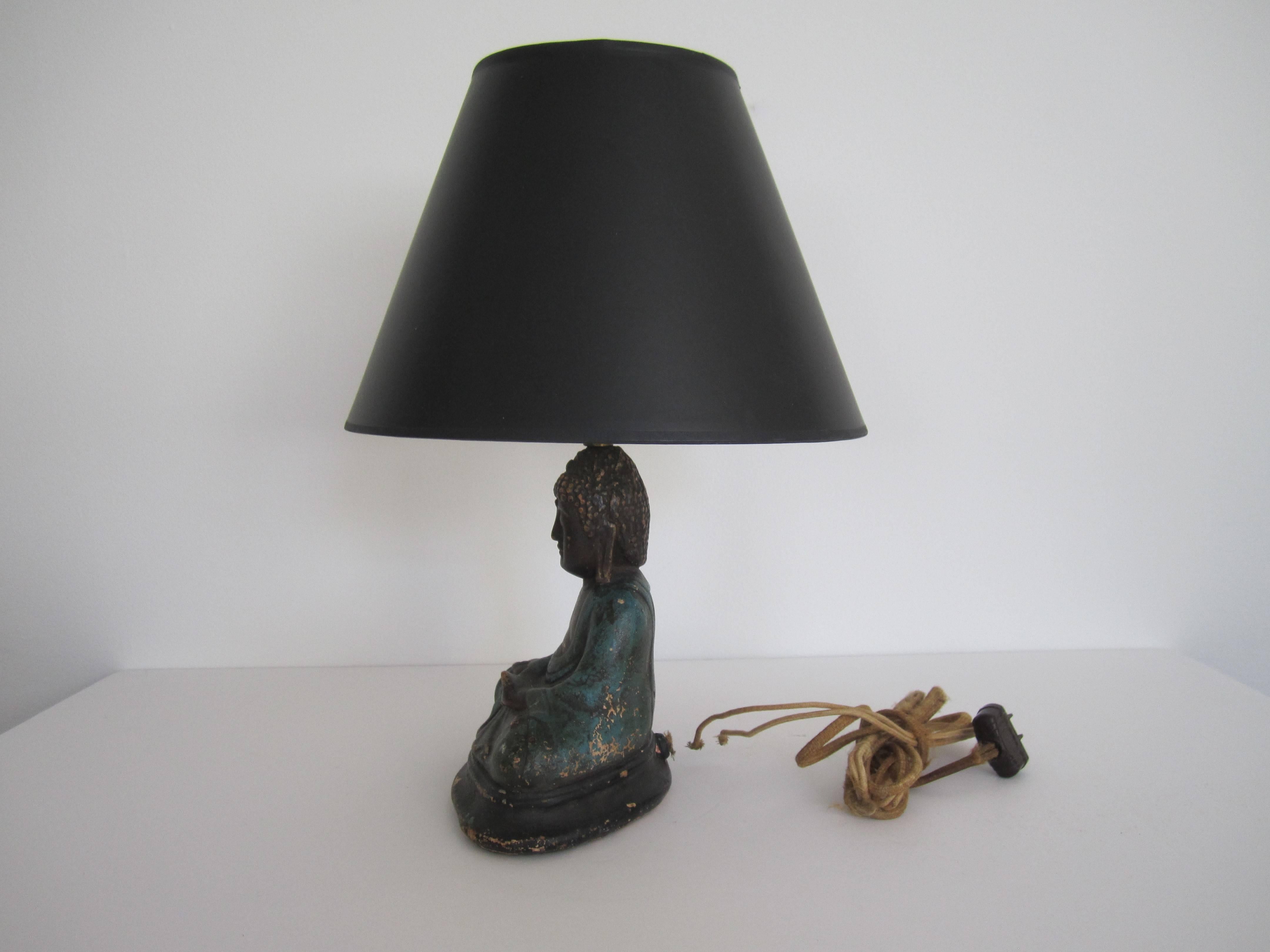 Antique Seated Buddha Desk or Table Lamp, ca. 1920s In Good Condition In New York, NY