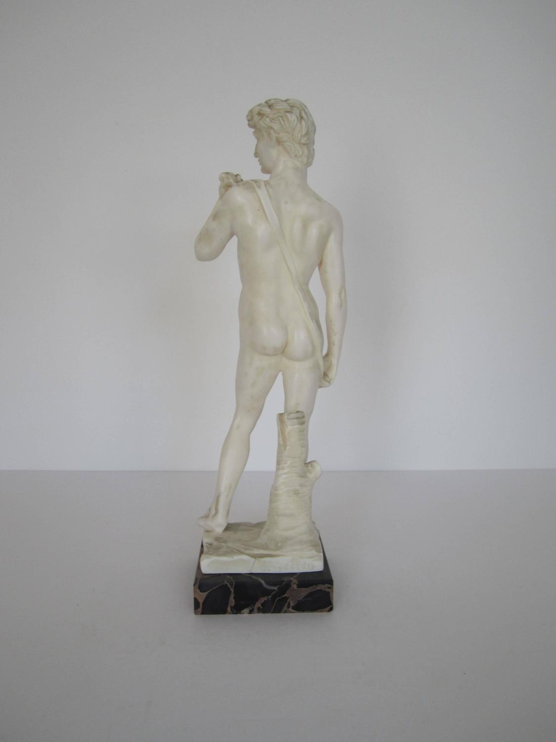 Vintage Classic Roman Sculpture on Marble Base by Sculptor G. Ruggeri