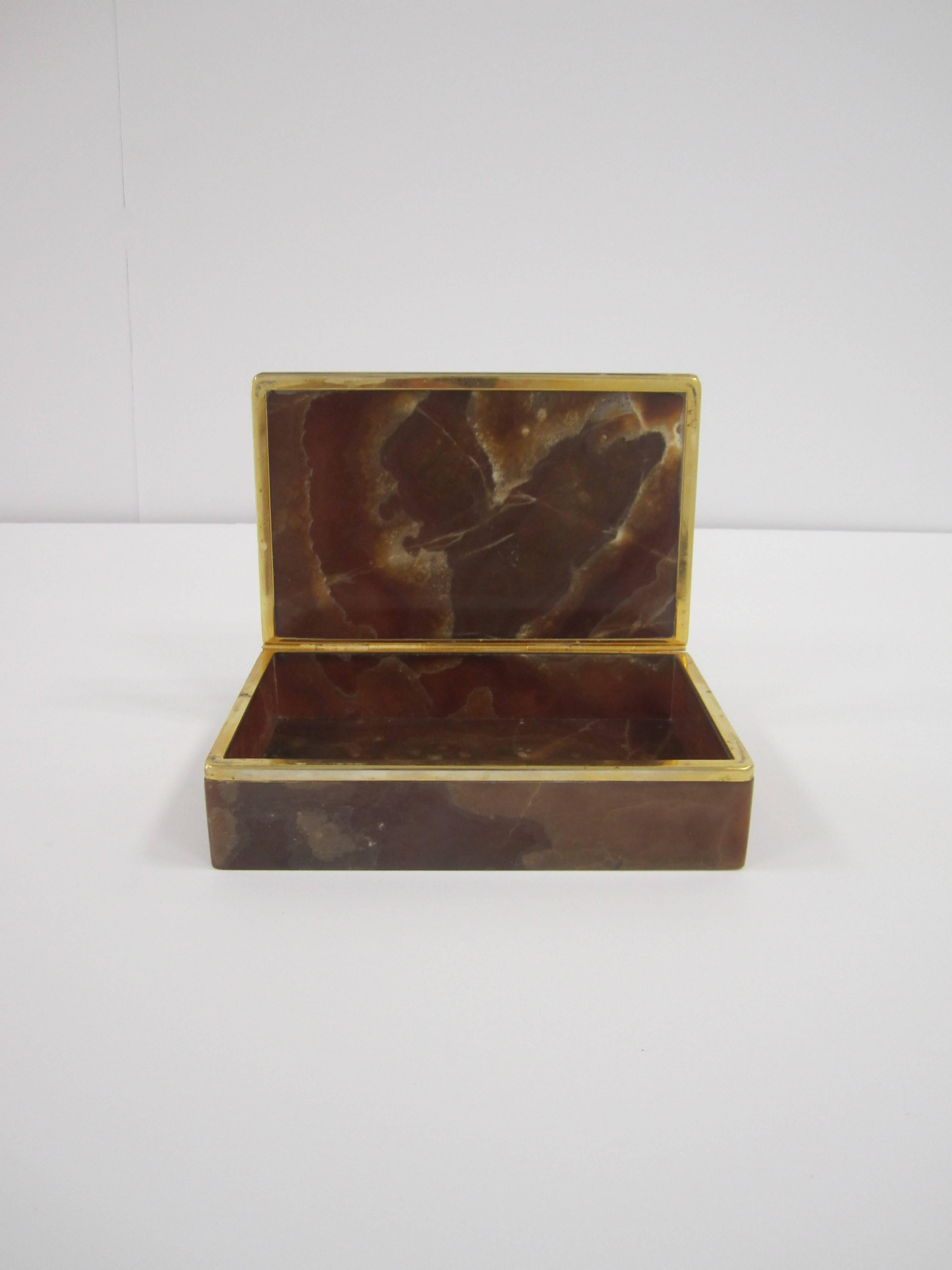 Vintage Modern Onyx Hinged Decorative Jewerly Box, Italy 2