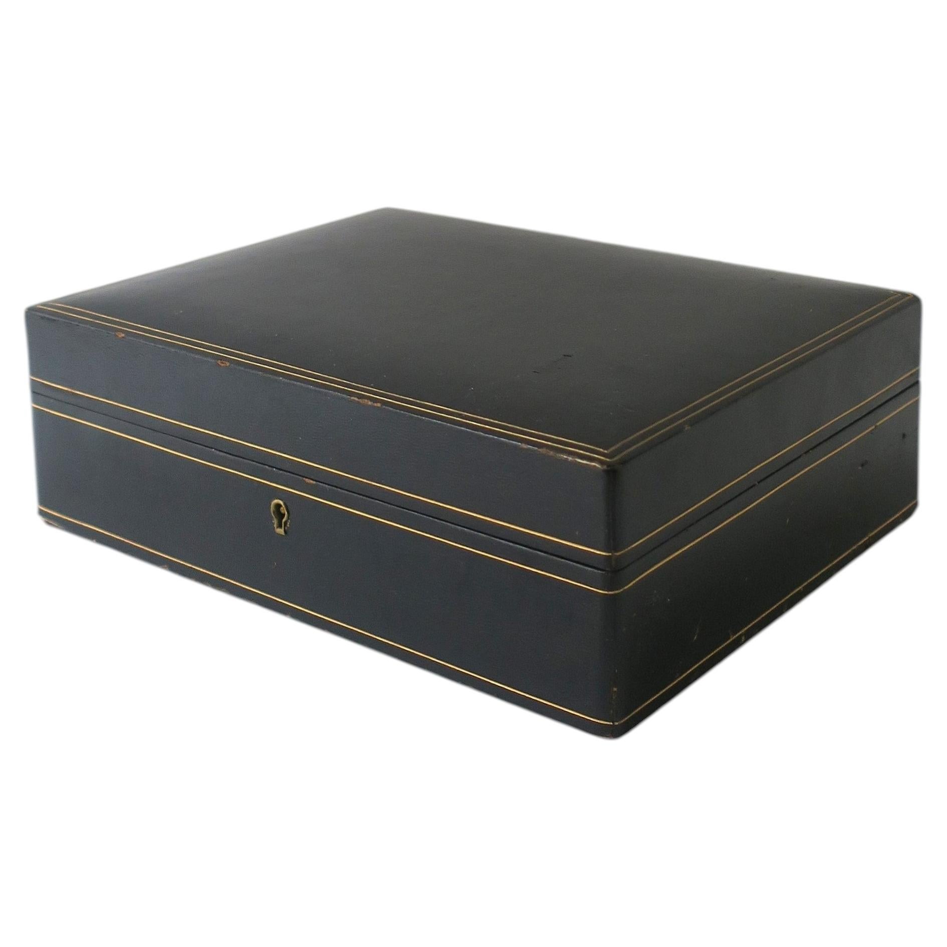 Italian Leather Jewelry Box, Mid-20th Century, Italy