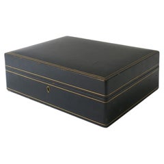 Italian Leather Jewelry Box, Mid-20th Century, Italy
