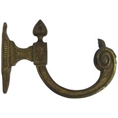 Vintage Gilded Bronze French Louis XVI Style Hardware Wall Hook