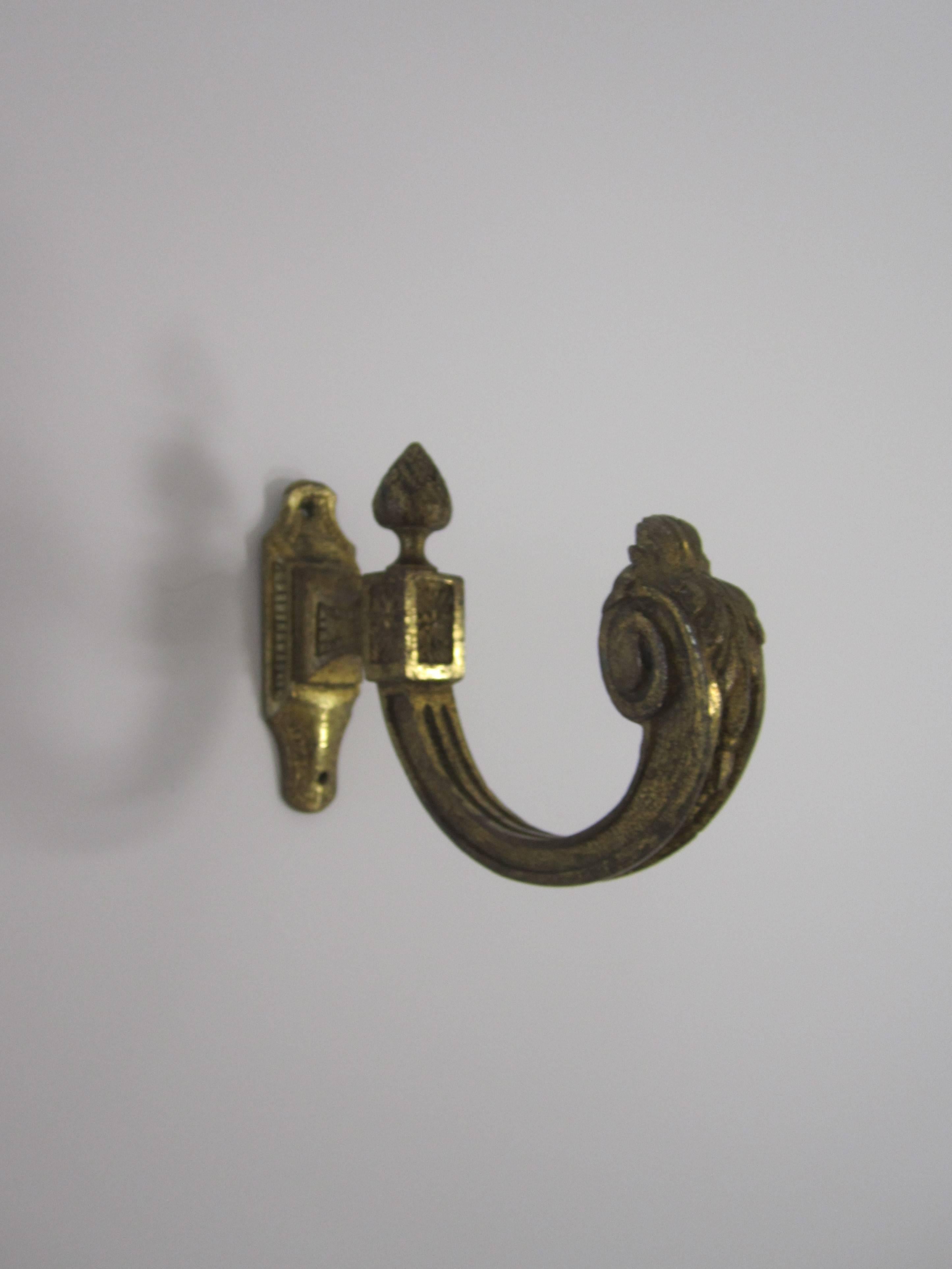 Gilt Vintage Gilded Bronze French Louis XVI Style Hardware Wall Hook