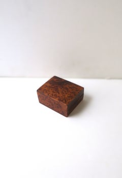 Vintage Burl Wood Trinket Box, Mid-20th Century