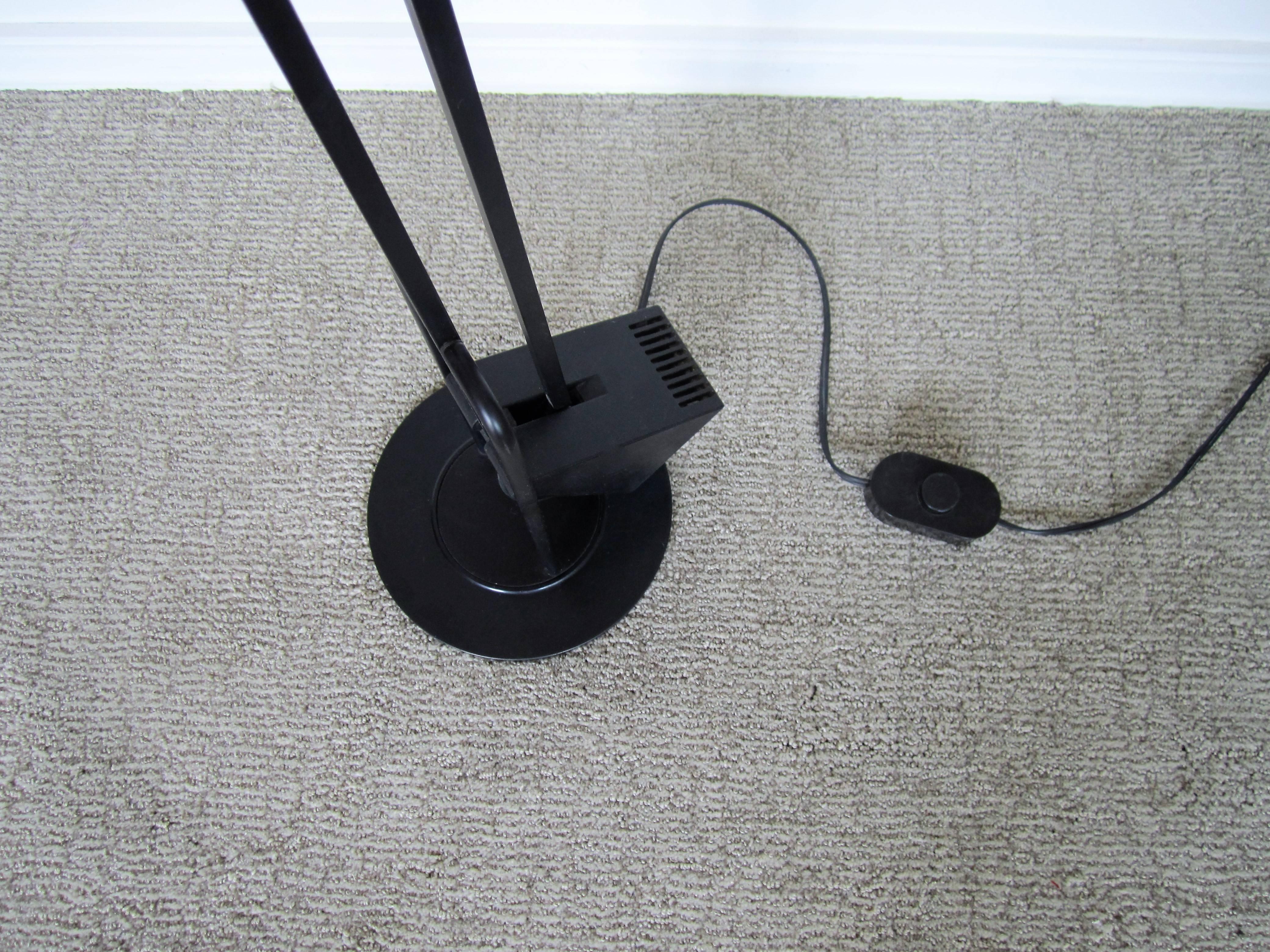 '80s Designer Minimalist Italian Black Floor Lamp by Fridolin Naef  5