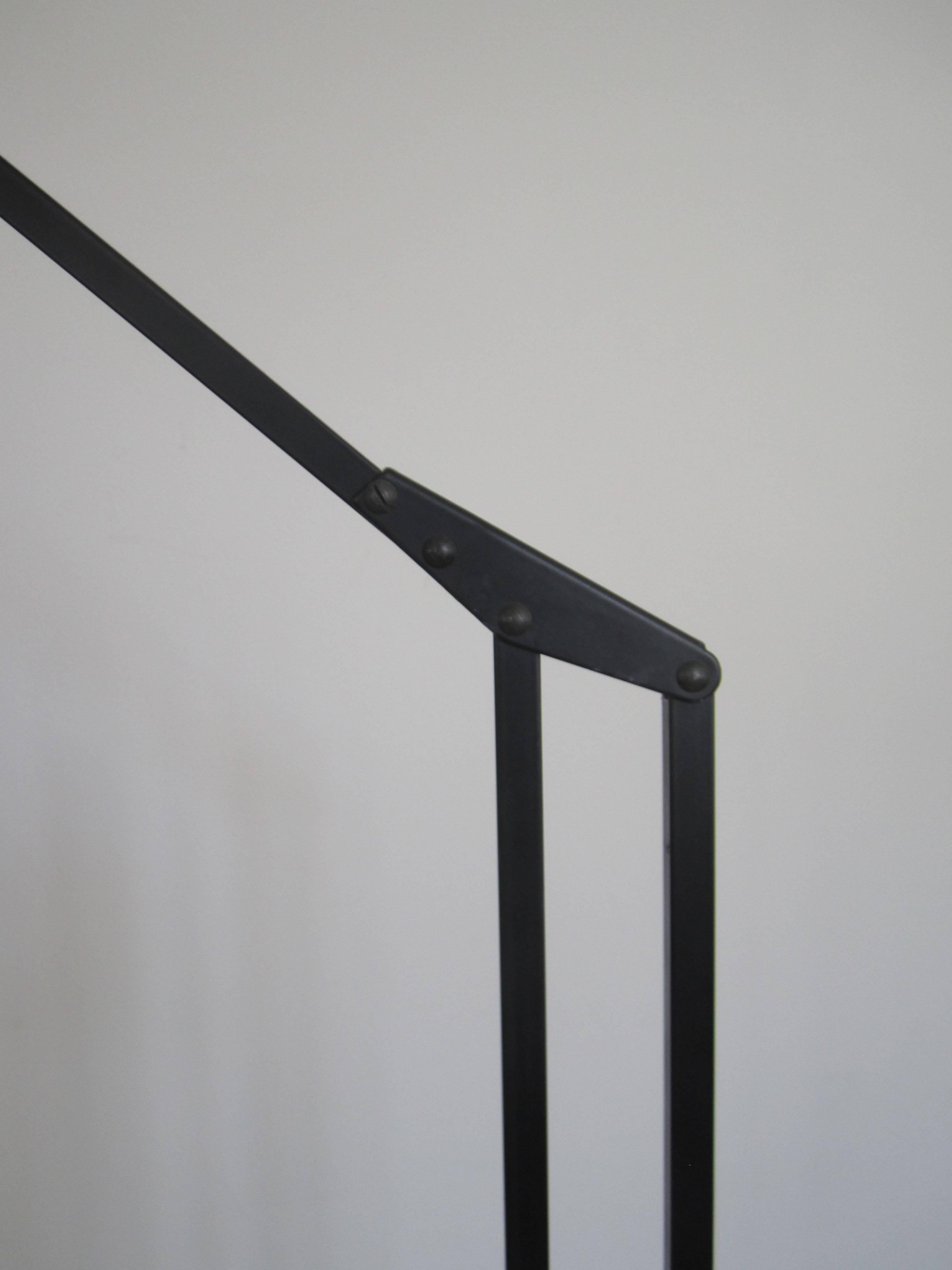 '80s Designer Minimalist Italian Black Floor Lamp by Fridolin Naef 4