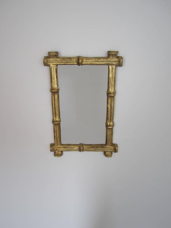 Italian Gold Giltwood 'Bamboo' Framed Wall Mirror at 1stDibs small