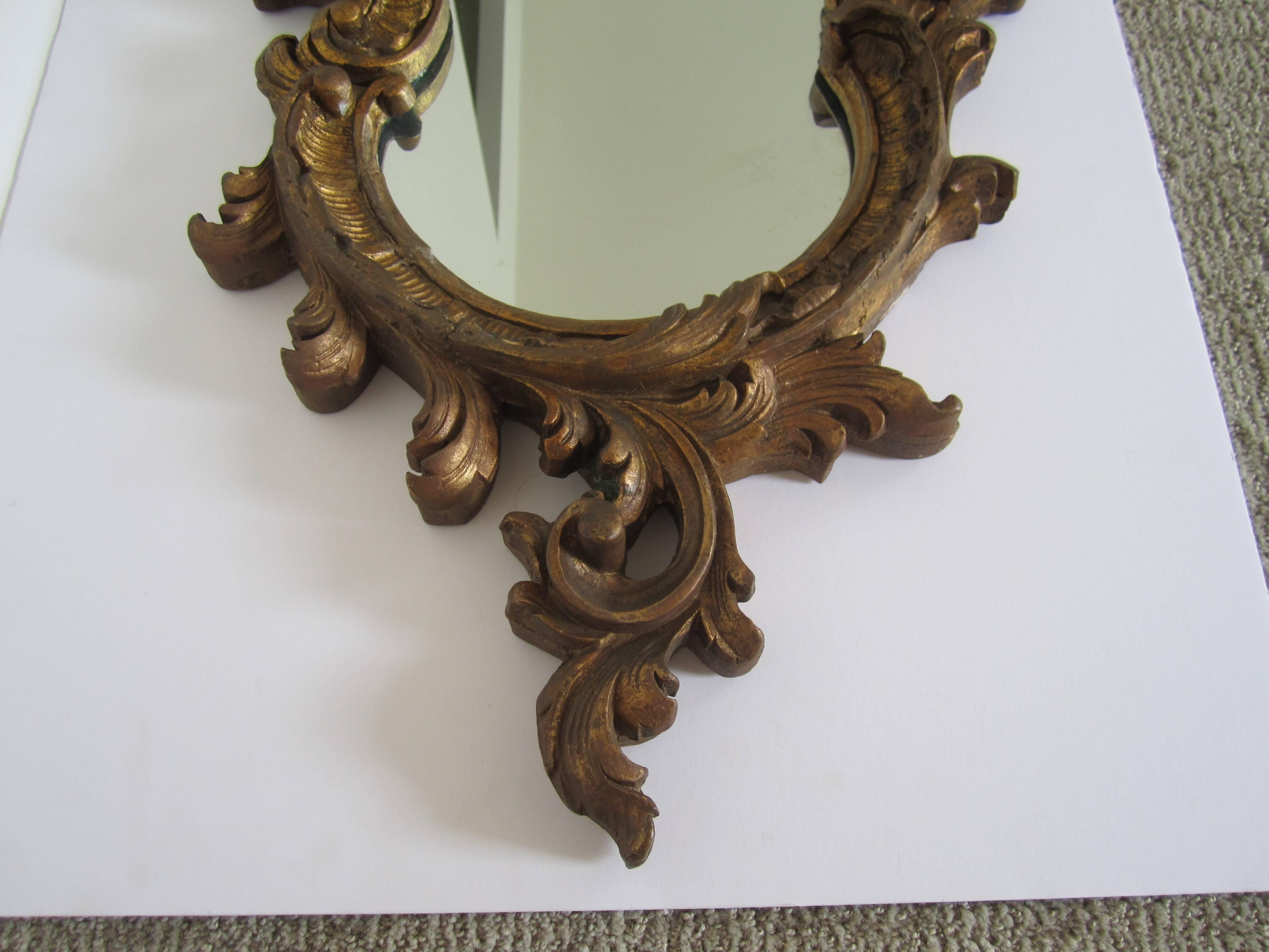 20th Century Vintage Italian Giltwood Wall Mirror