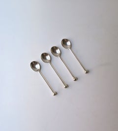 Sterling Silver Coffee or Tea Spoons, Modern Art Deco, 20th Century