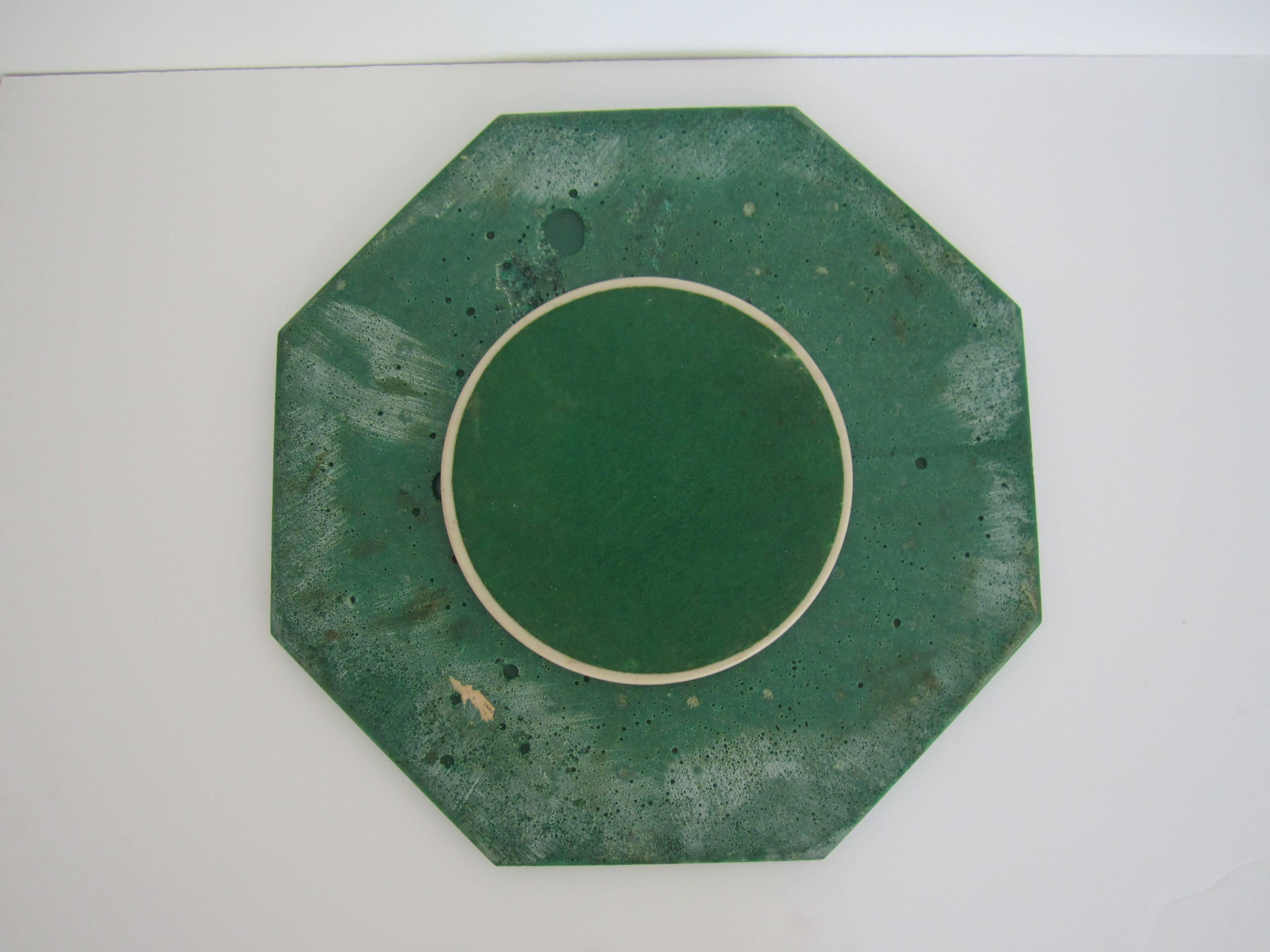 Vintage Modern Green Malachite Style Lazy-Susan, 1980s 4