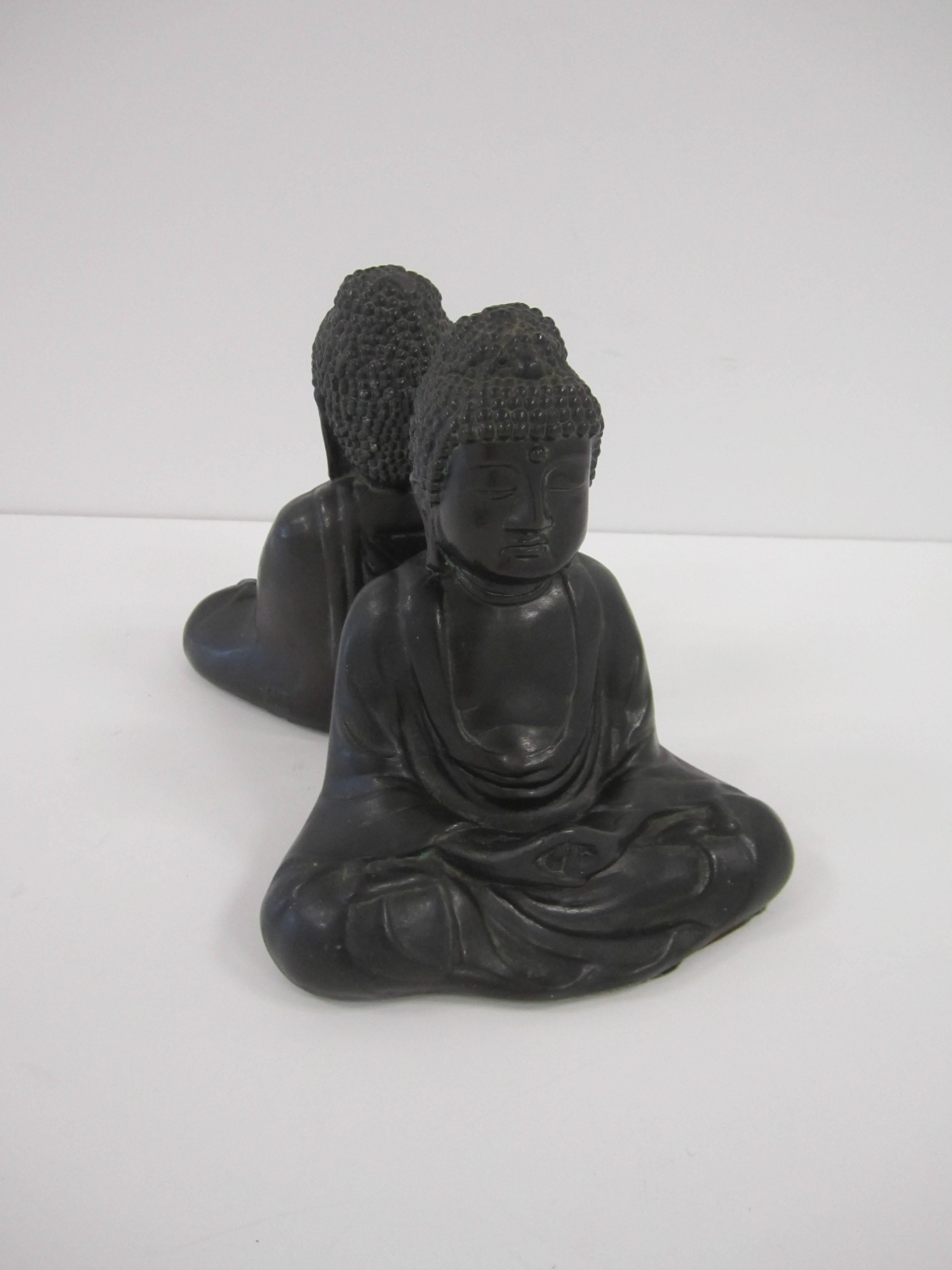 Metal Special Pair of Buddha Bookends, 1920s