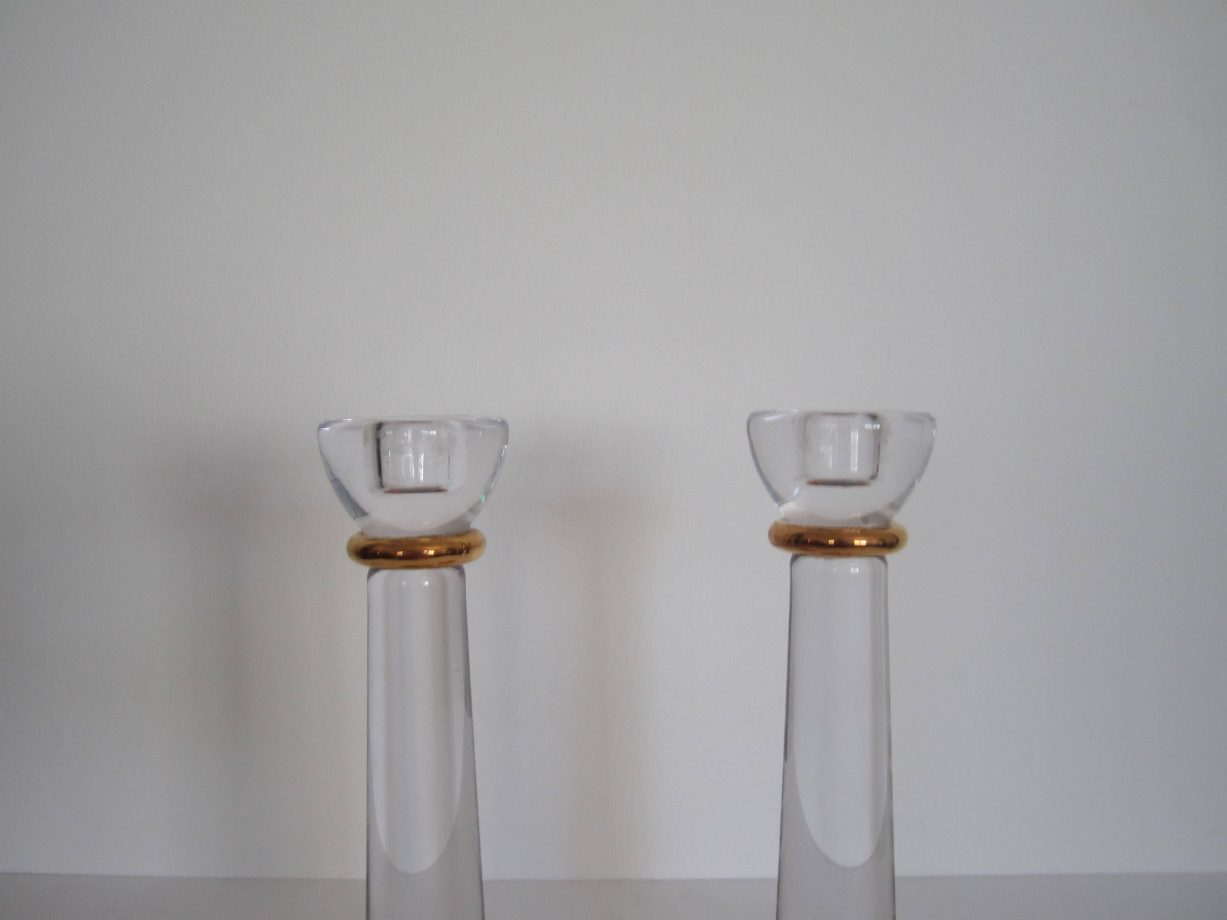 Substantial Scandinavian Crystal Candle Stick Holders, Sweden, 1990s 1