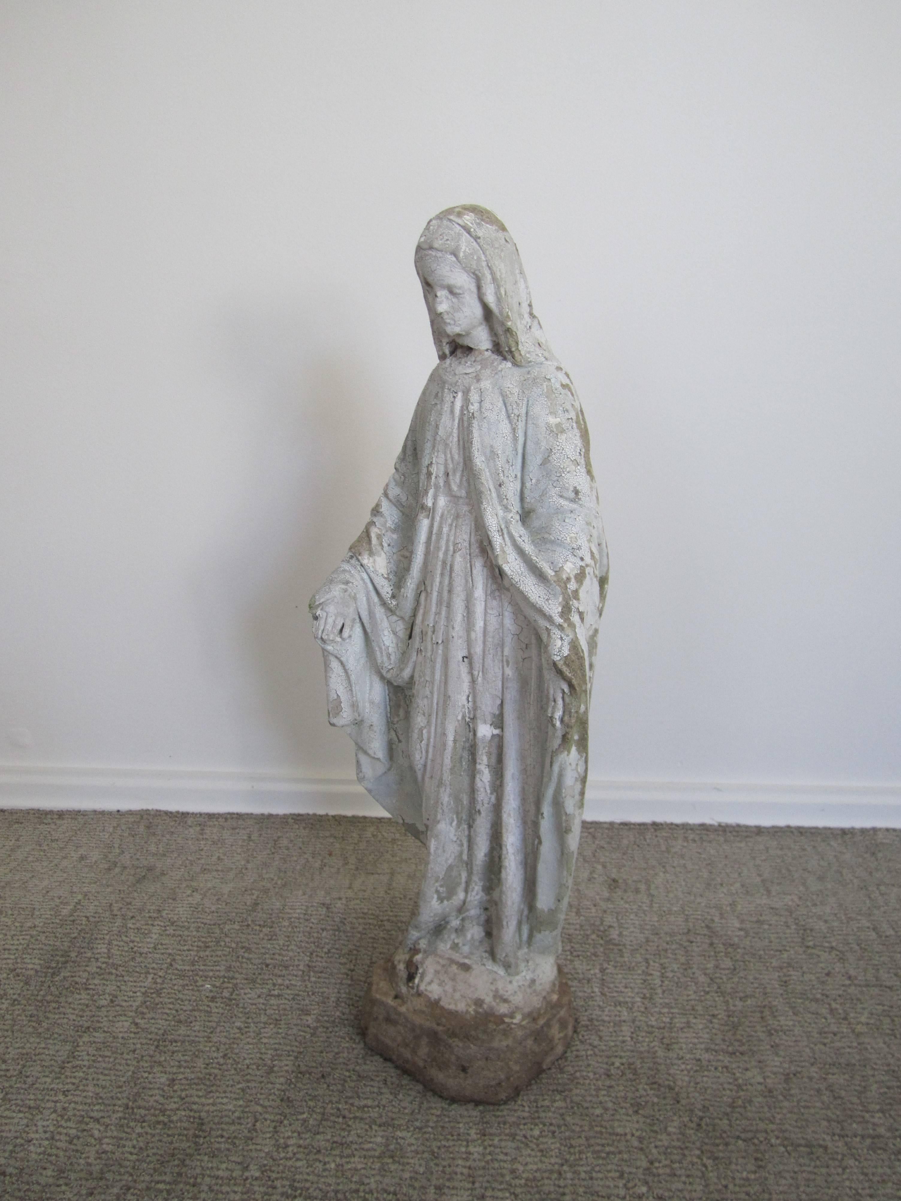 20th Century Vintage Virgin Mary Garden Sculpture Statue