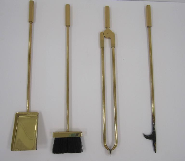 Brass Fireplace Tool Set at 1stdibs