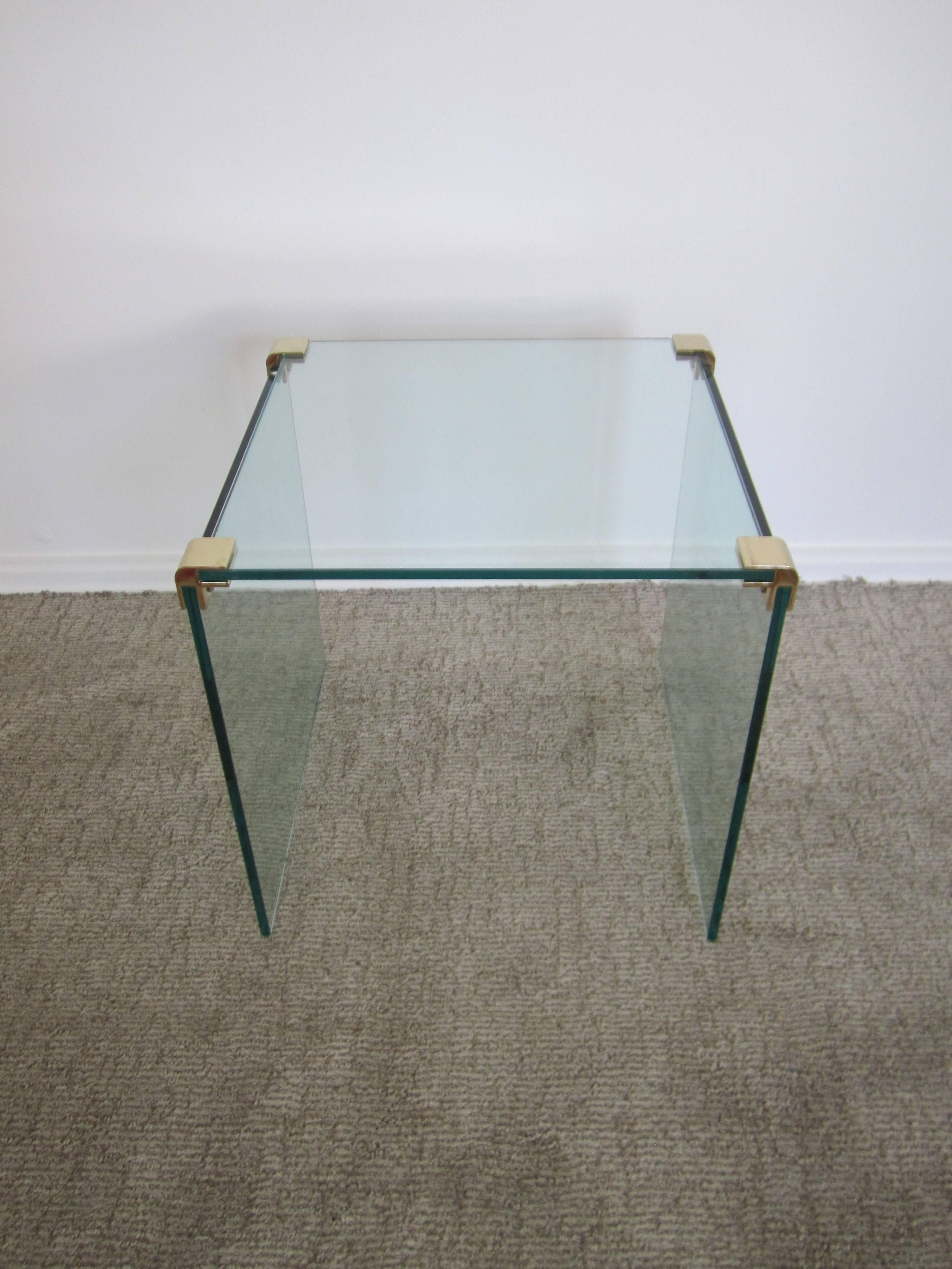 20th Century Vintage Modern Brass and Glass End or Side Table After Leon Rosen for Pace