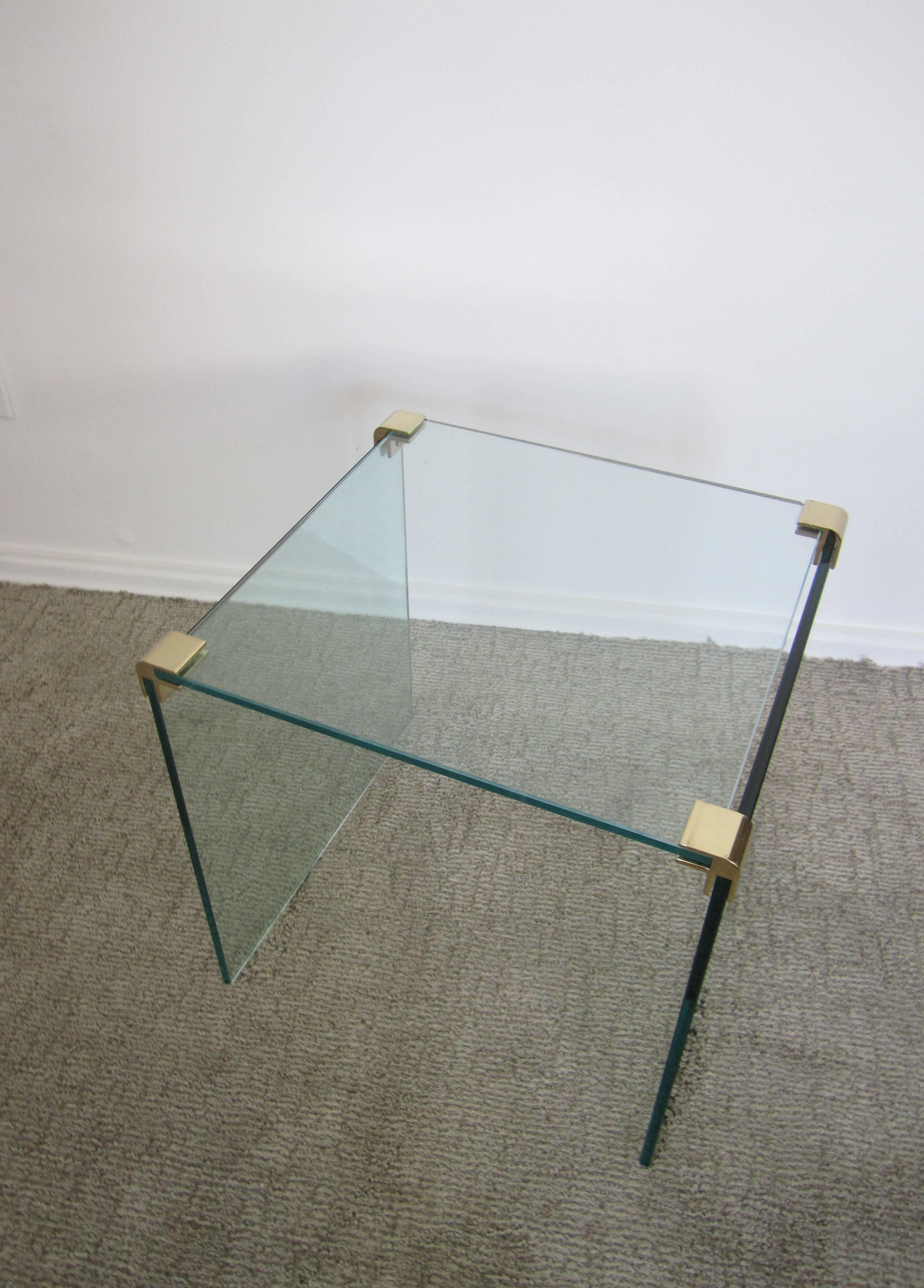 Vintage Modern Brass and Glass End or Side Table After Leon Rosen for Pace 5