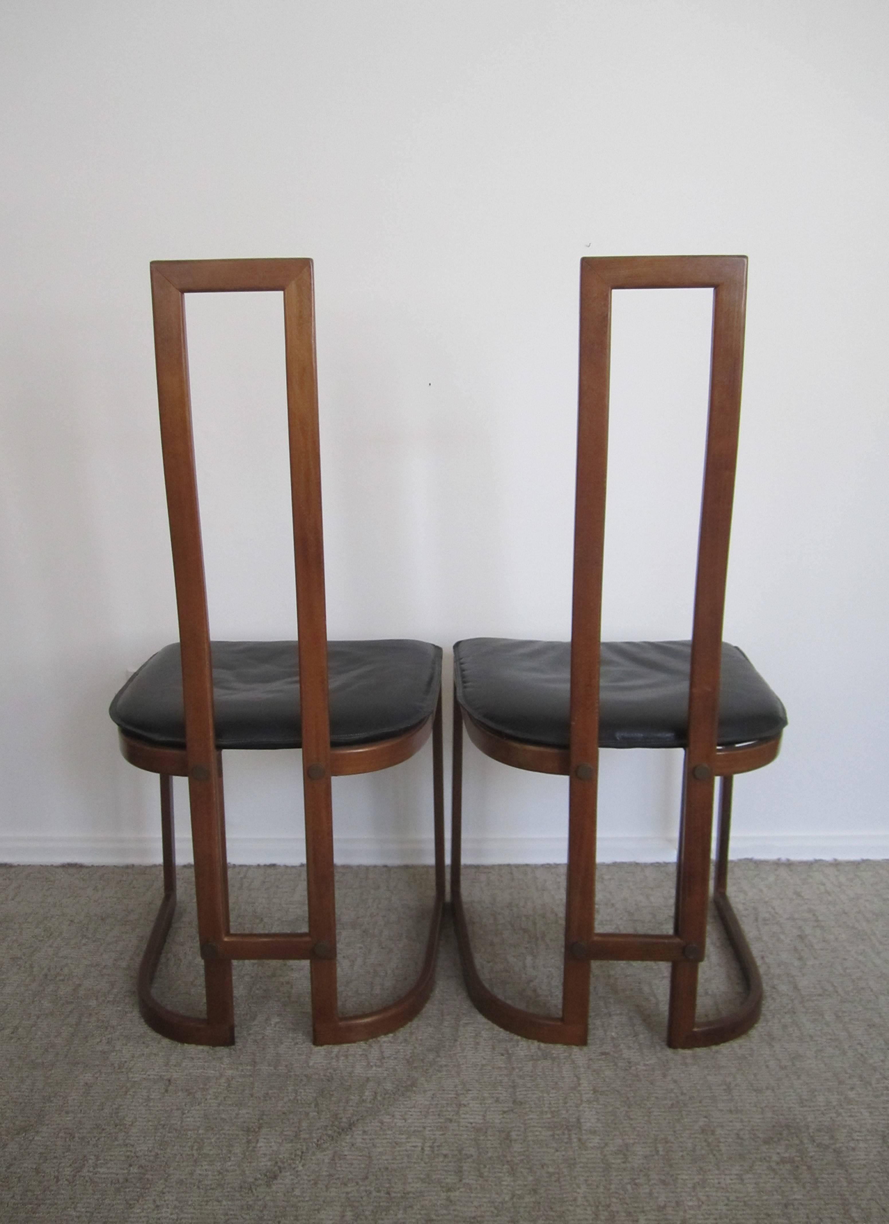 Upholstery Pair of Modern Italian Side Chairs
